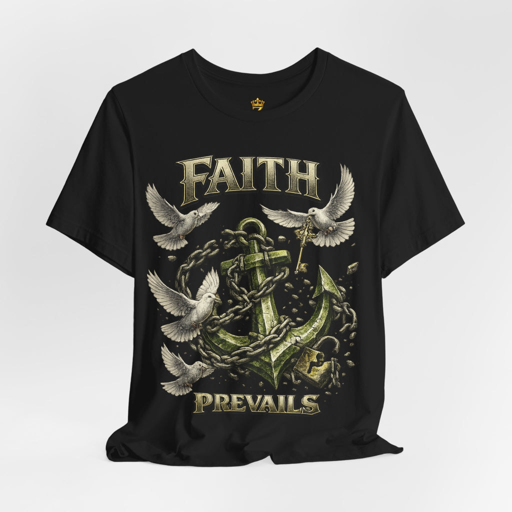 Faith Prevails T‑Shirt (Green Anchor) Printify