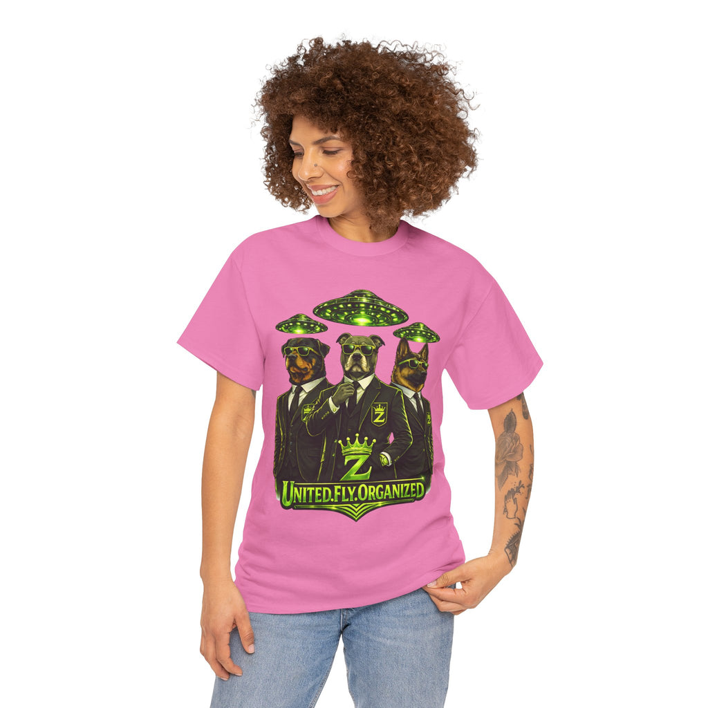 Adult "United. Fly. Organized." Graphic Tee (Lime Green) Printify