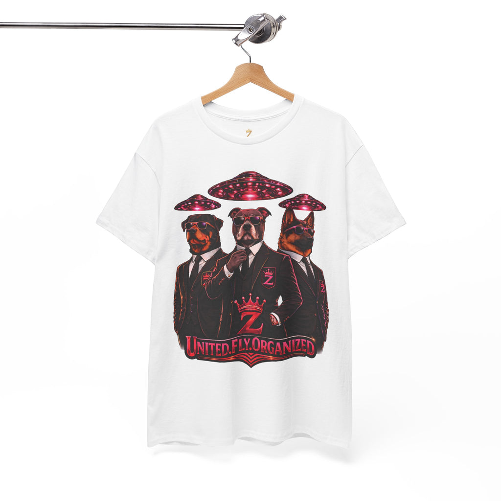 Adult "United. Fly. Organized." Graphic Tee (Hot Pink) Printify