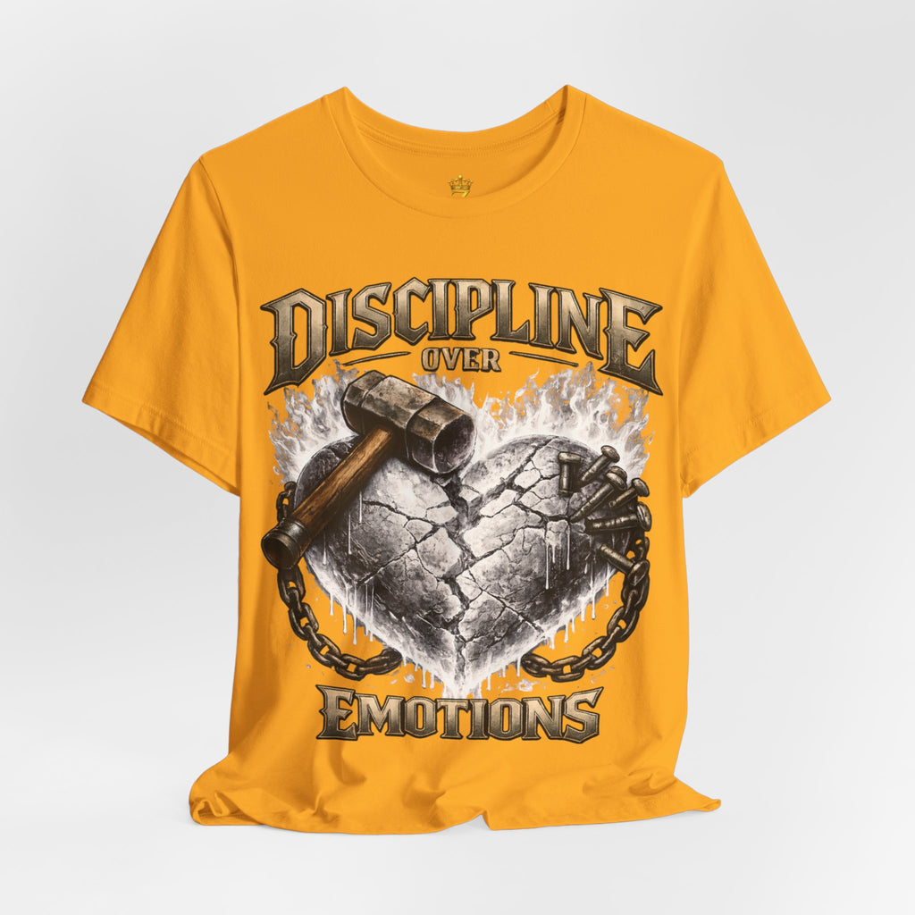 Discipline Over Emotions Premium Graphic T-Shirt (White Heart) Printify