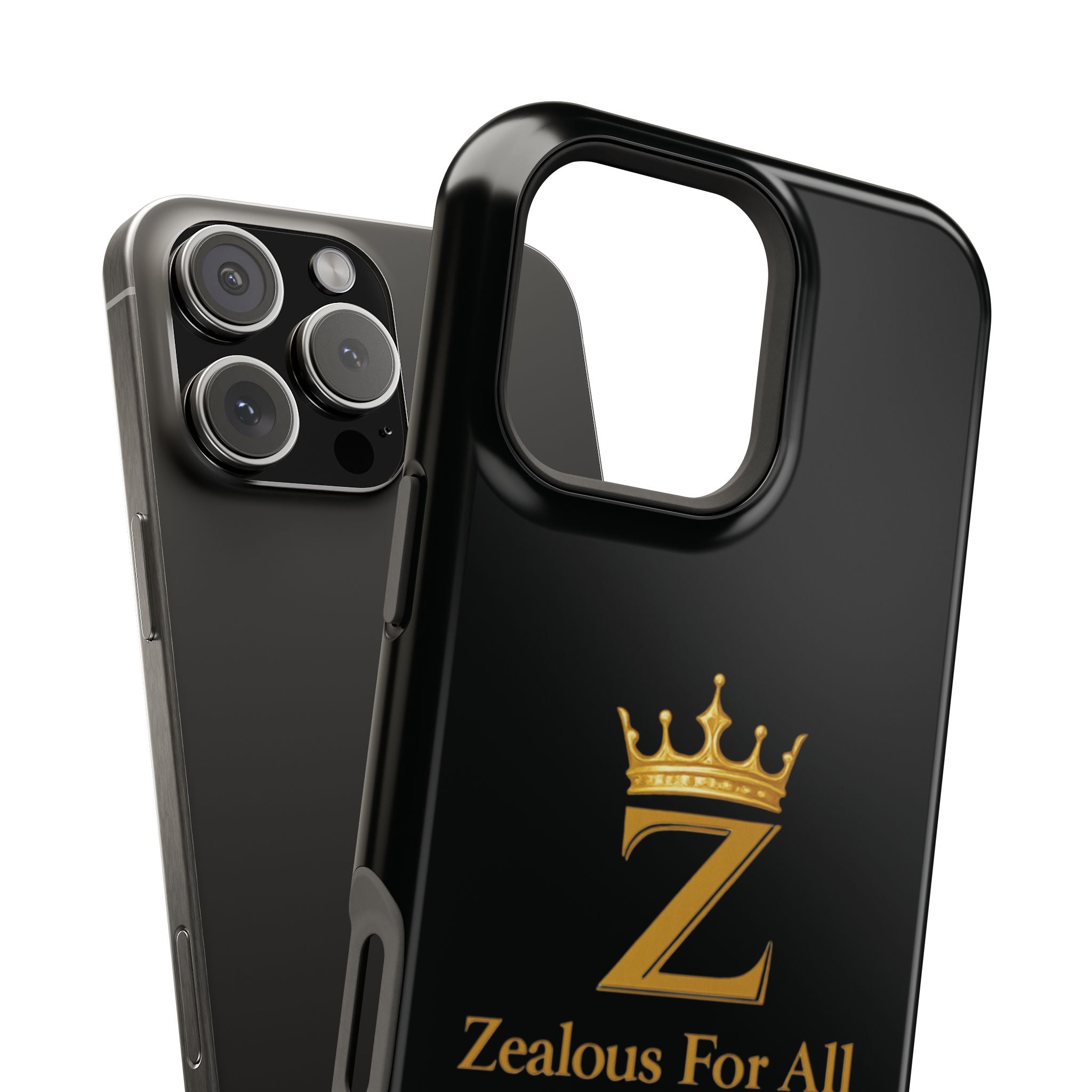 Phone Case — "Zealous For All" Gold Crown Impact-Resistant Case Printify