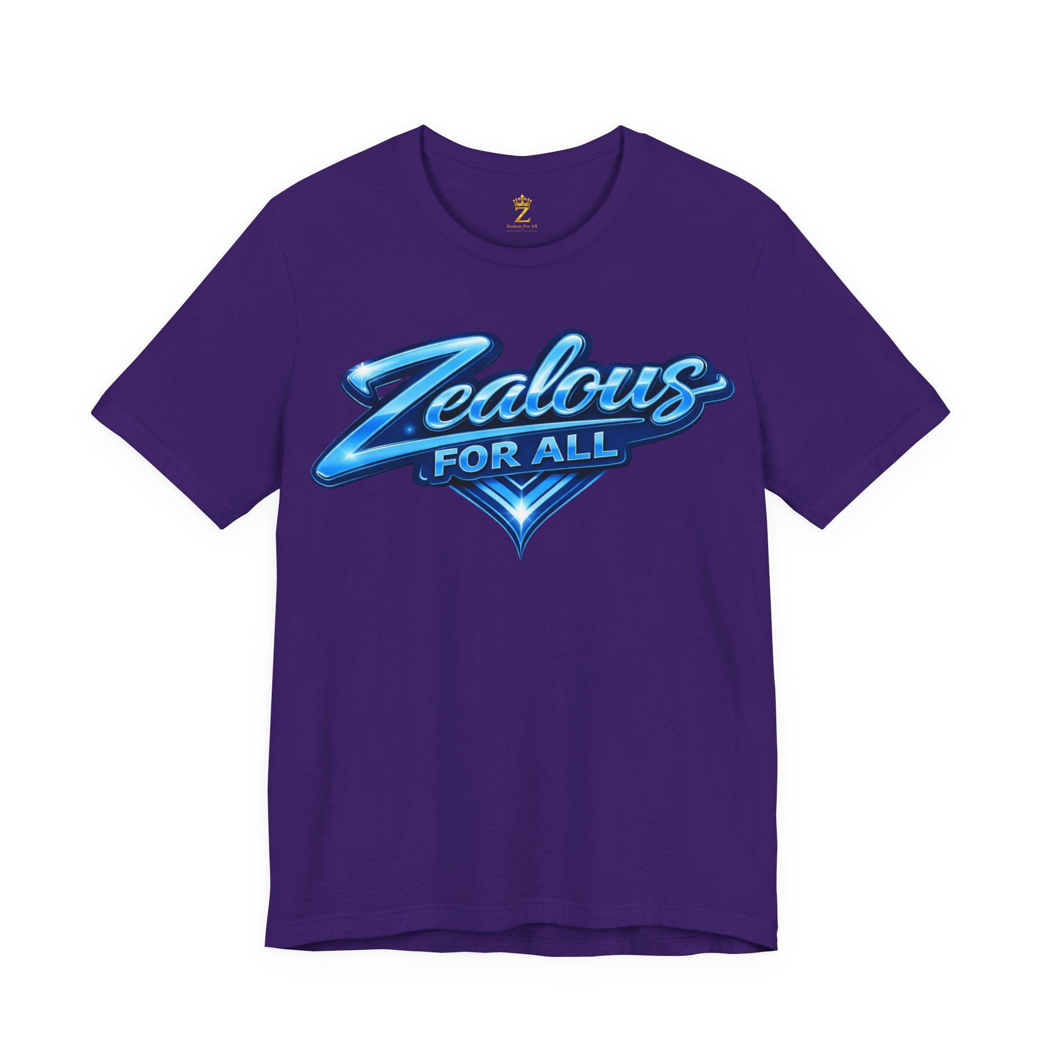 Zealous For All Graphic T-Shirt (Blue Logo) Printify