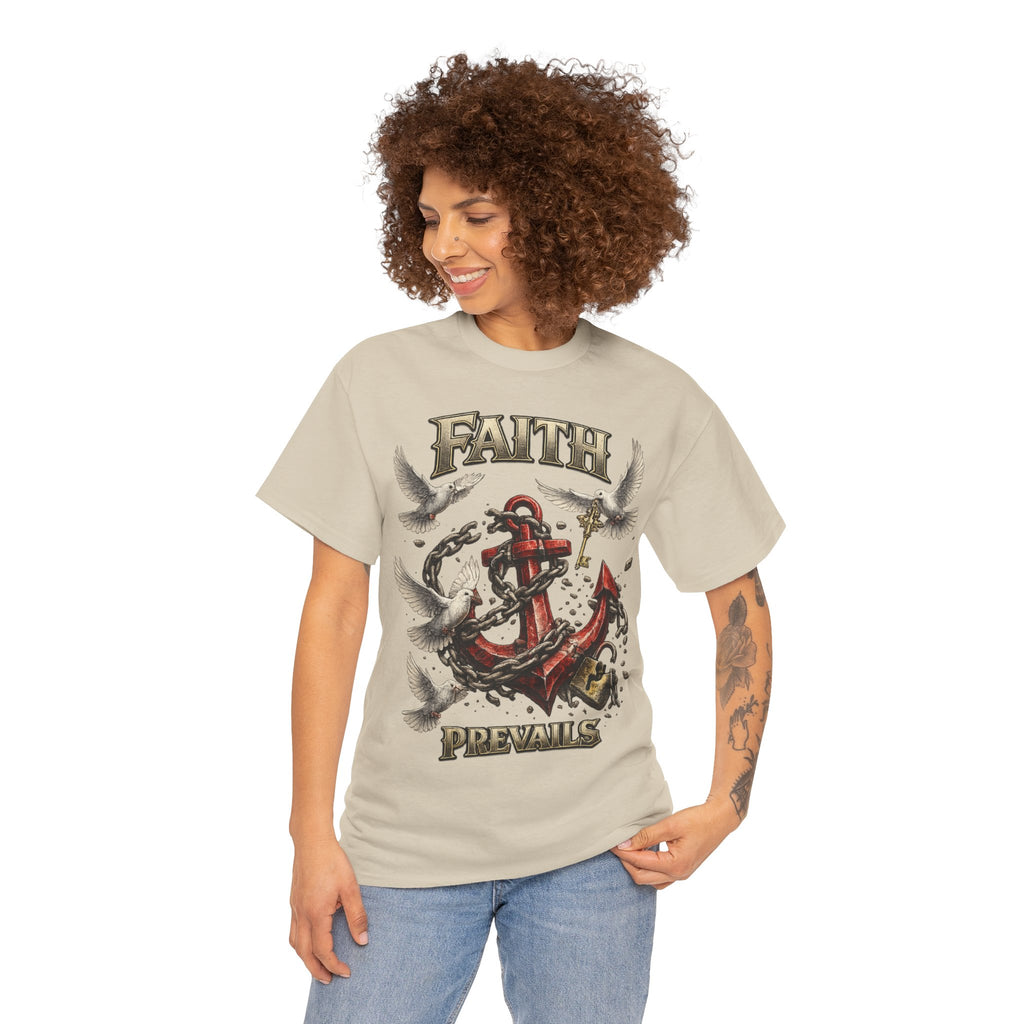 Adult Faith Prevails T‑Shirt (Red Anchor) Printify
