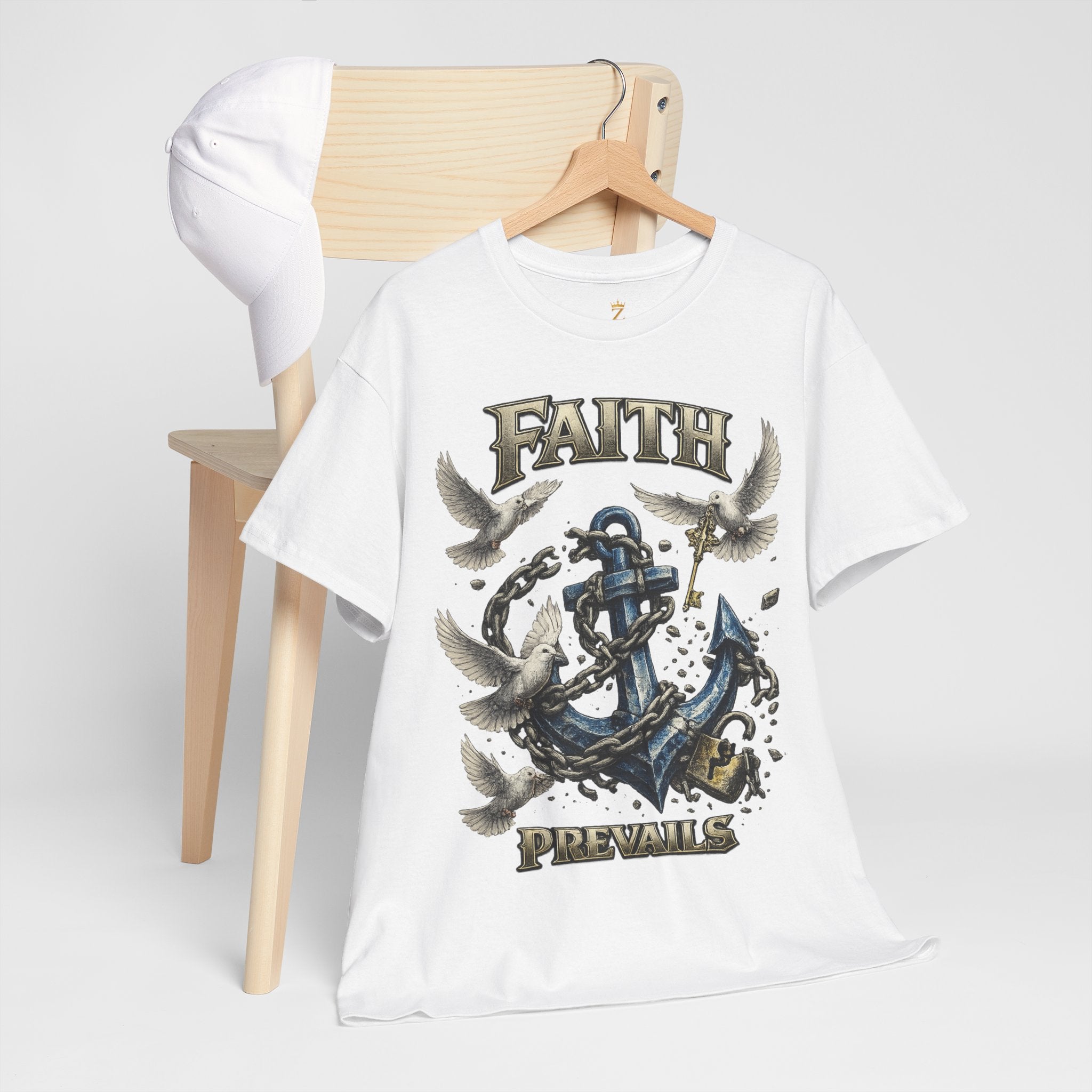 Adult Faith Prevails T‑Shirt (Blue Anchor) Printify