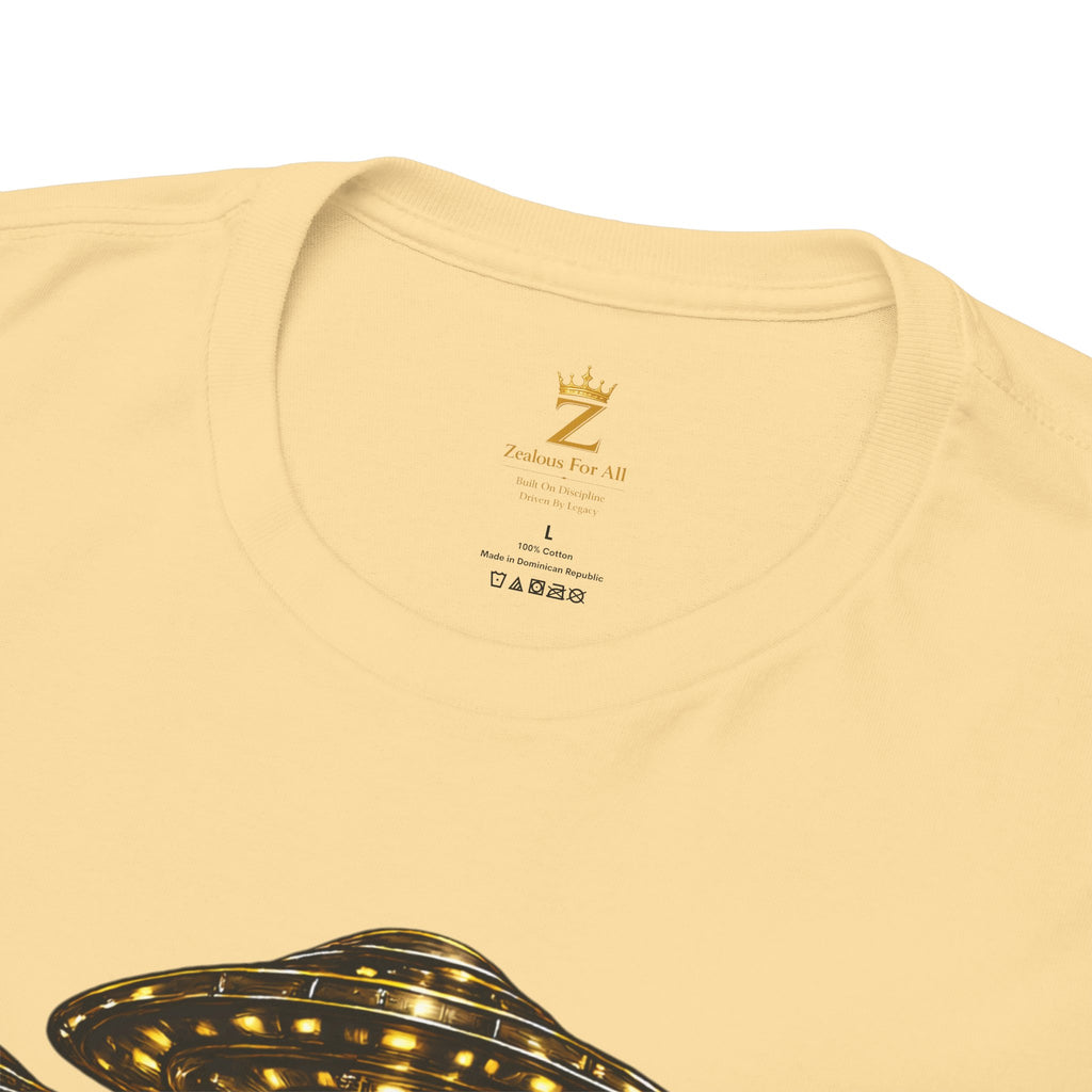 Adult "United. Fly. Organized." Graphic Tee (Gold) Printify