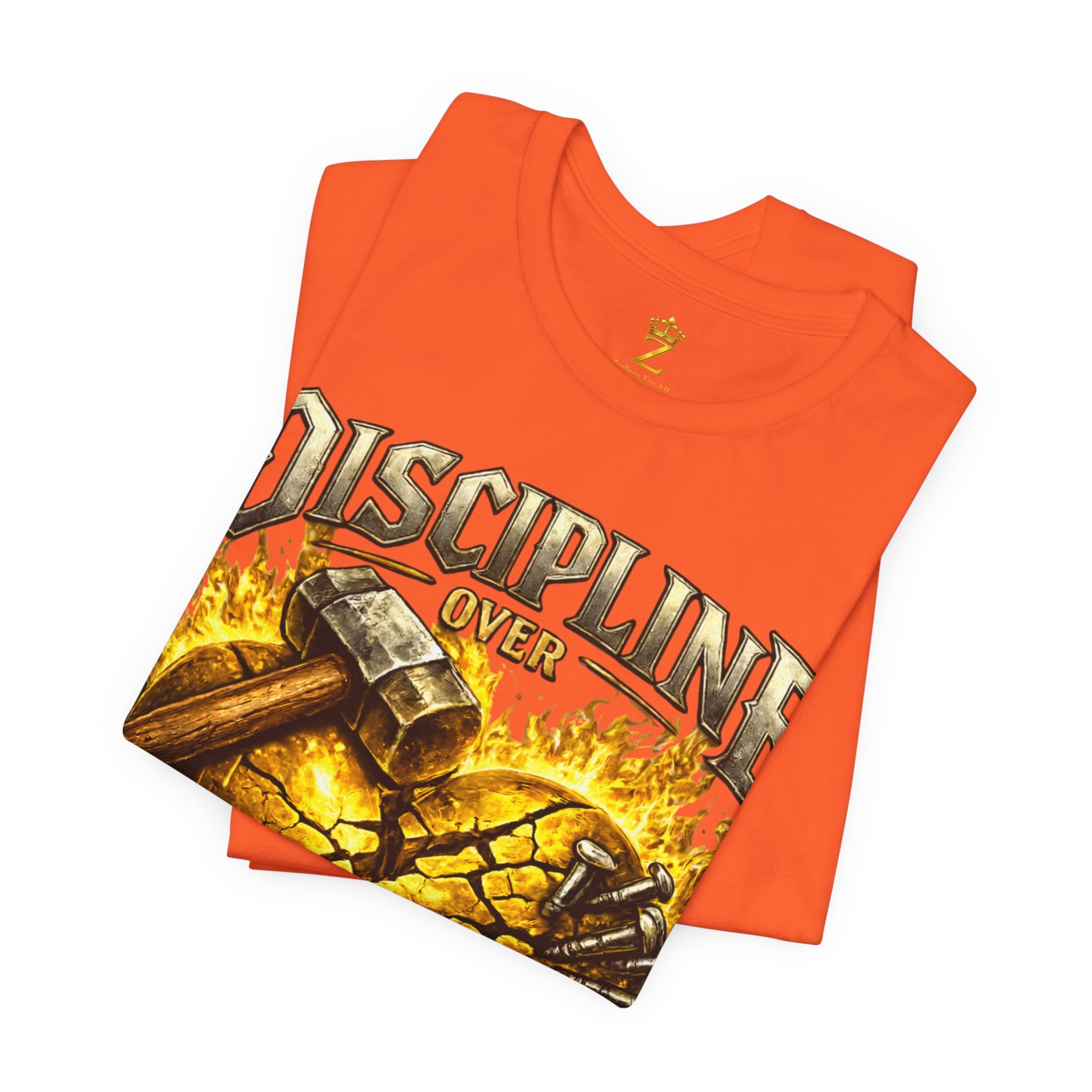 Discipline Over Emotions Premium Graphic T-Shirt (Gold Heart) Printify
