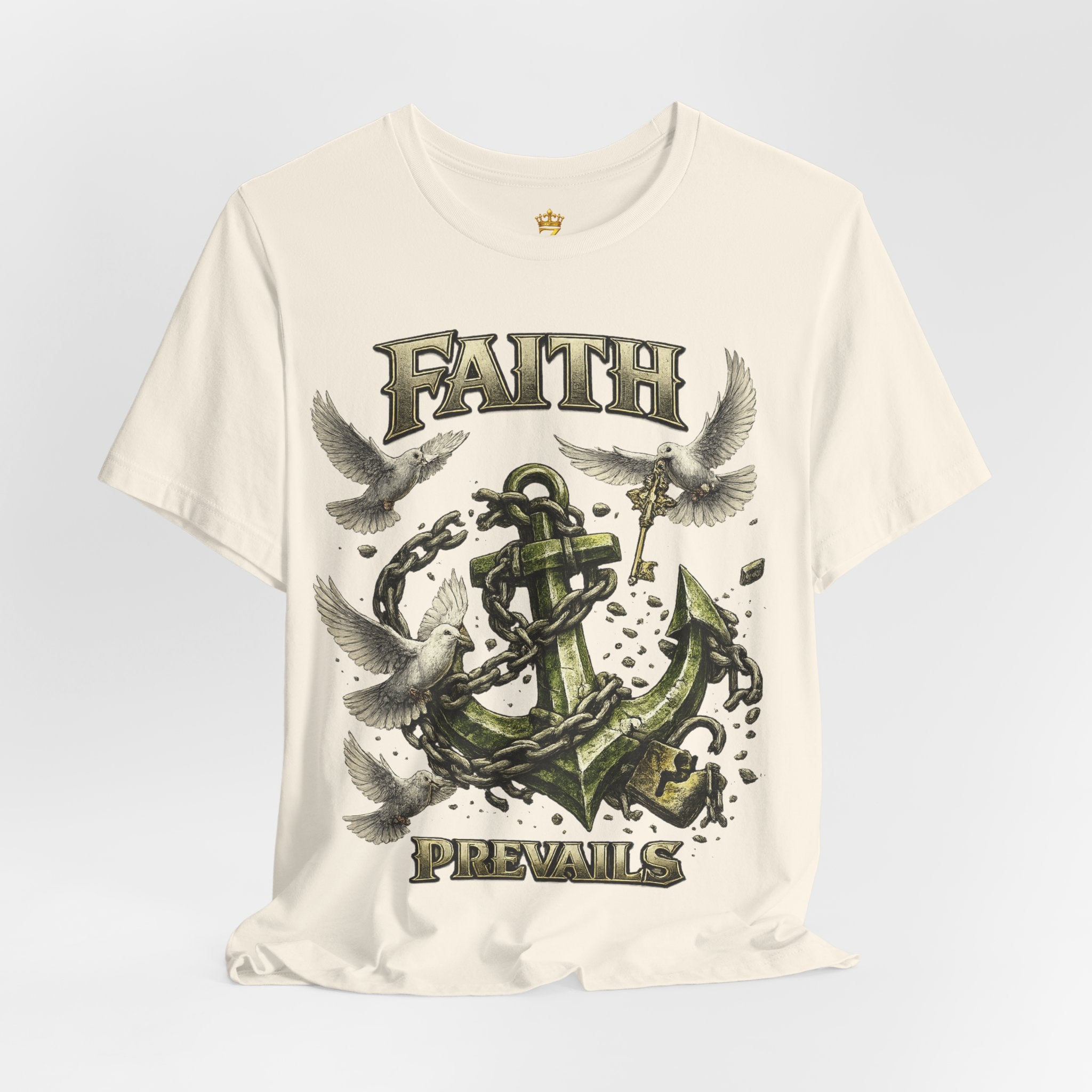 Faith Prevails T‑Shirt (Green Anchor) Printify