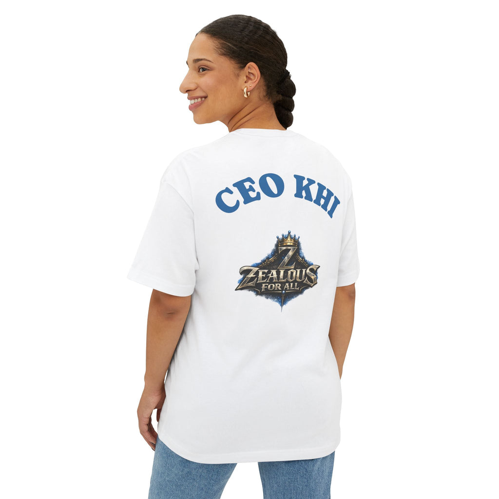 CEO KHI EDITION *Oversized* Discipline Over Emotions Graphic T-Shirt (Blue Heart) Printify