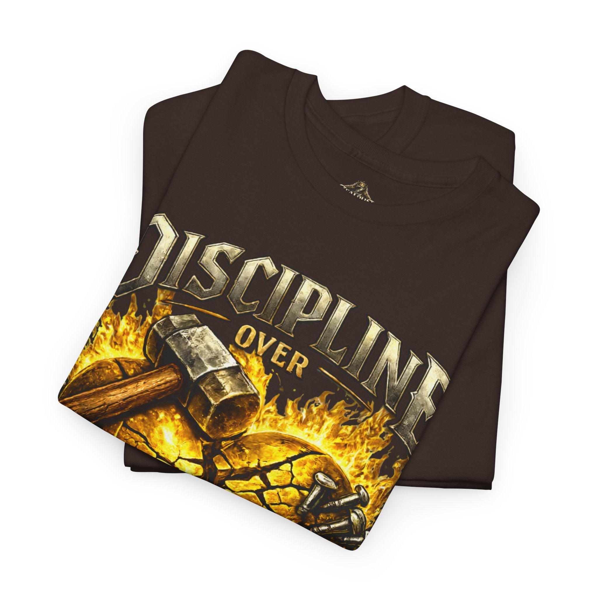 Adult Discipline Over Emotions Graphic T-Shirt (Gold Heart)