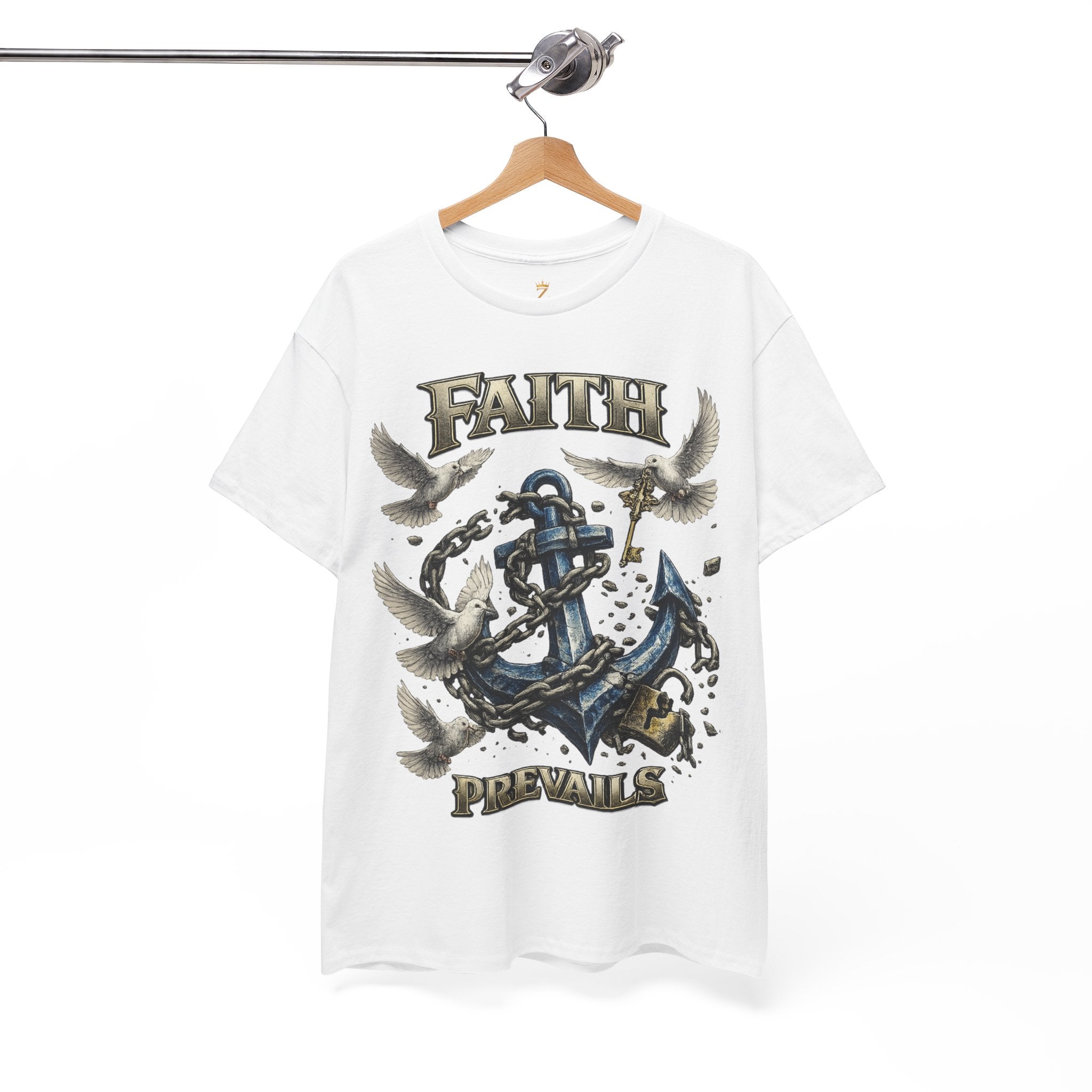Adult Faith Prevails T‑Shirt (Blue Anchor) Printify