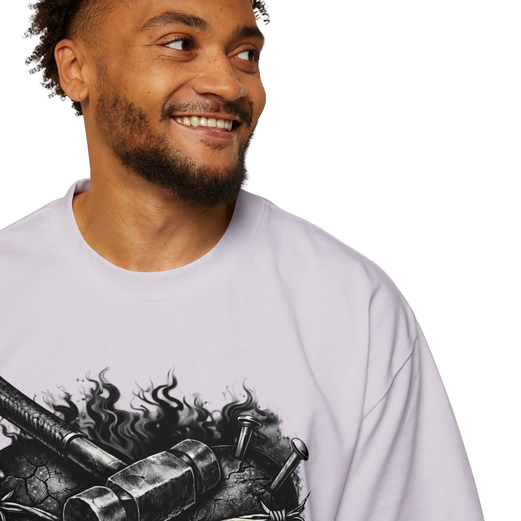 Oversized Discipline Over Emotions Graphic Tee (Black Heart) Printify