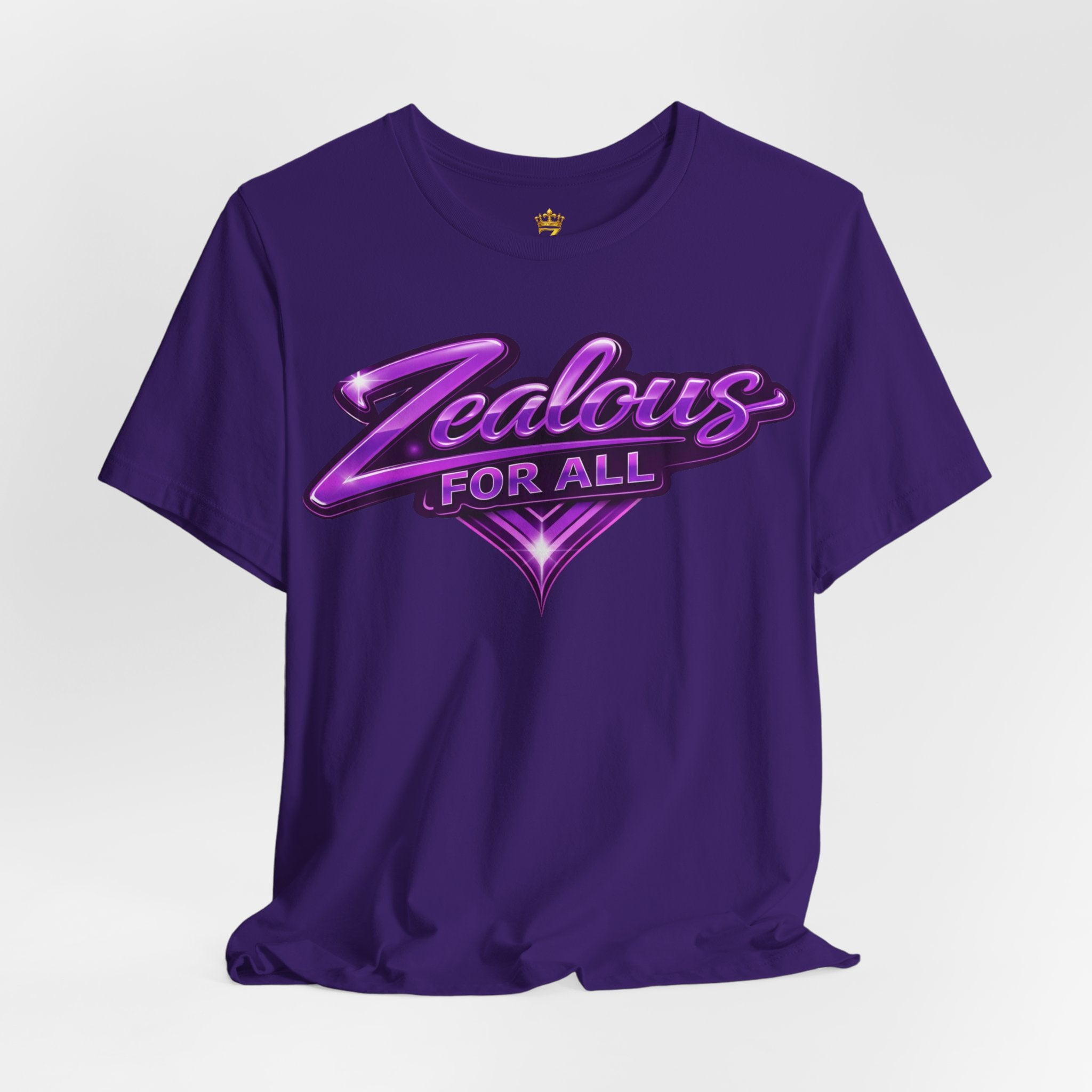 Zealous For All Graphic T-Shirt (Purple Logo) Printify