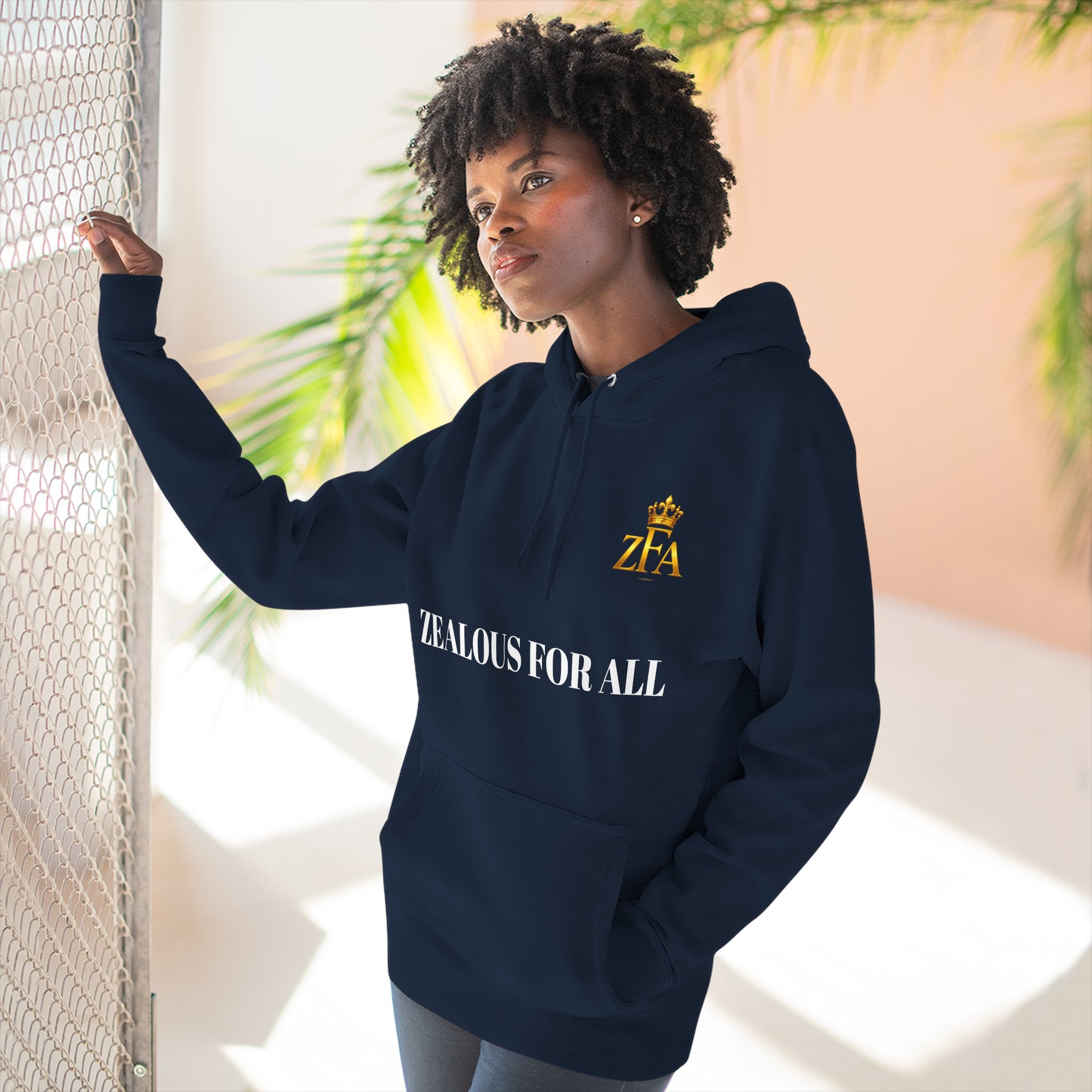 ZFA Premium Hoodie (White Words) Printify