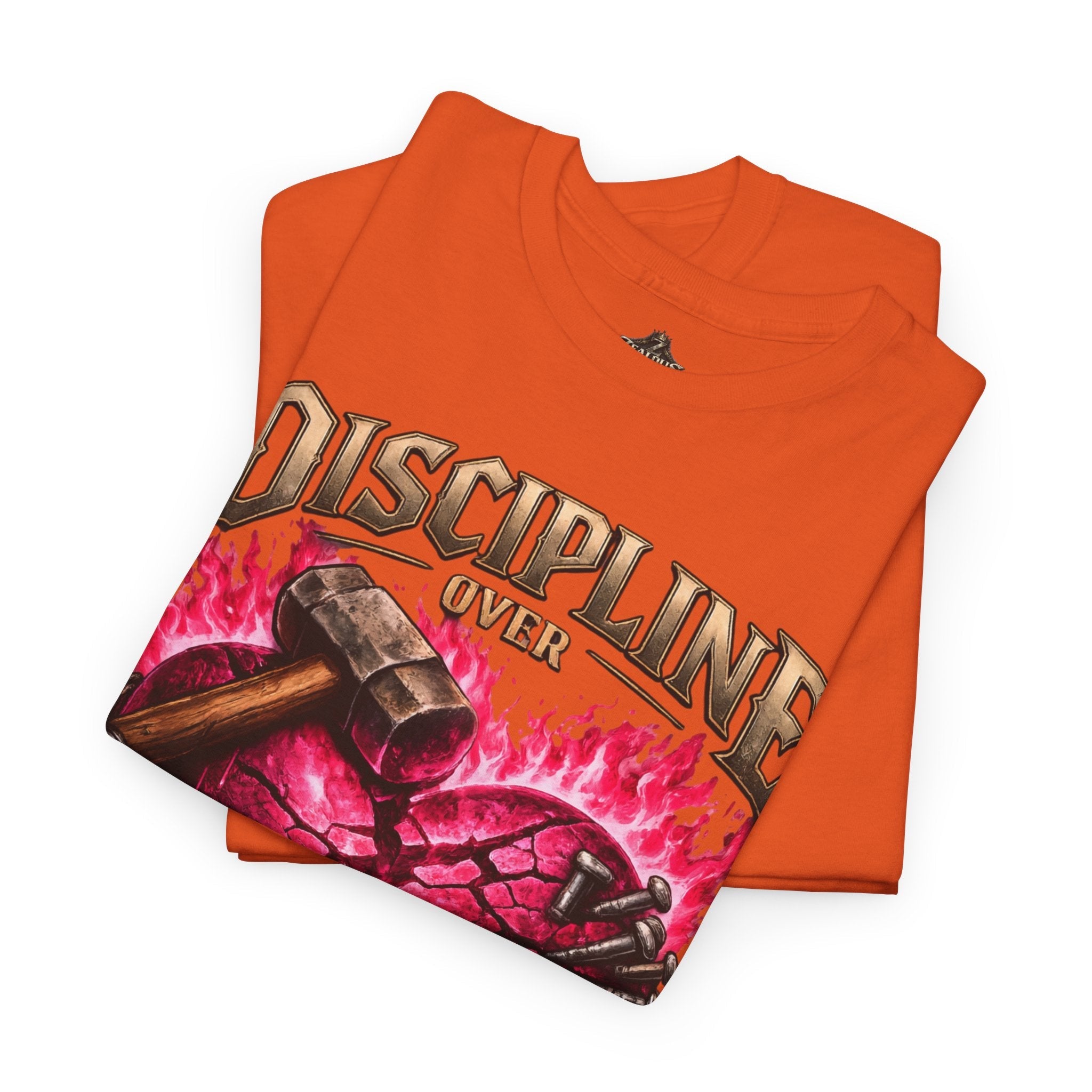 Adult Discipline Over Emotions Graphic T-Shirt (Hot Pink Heart)