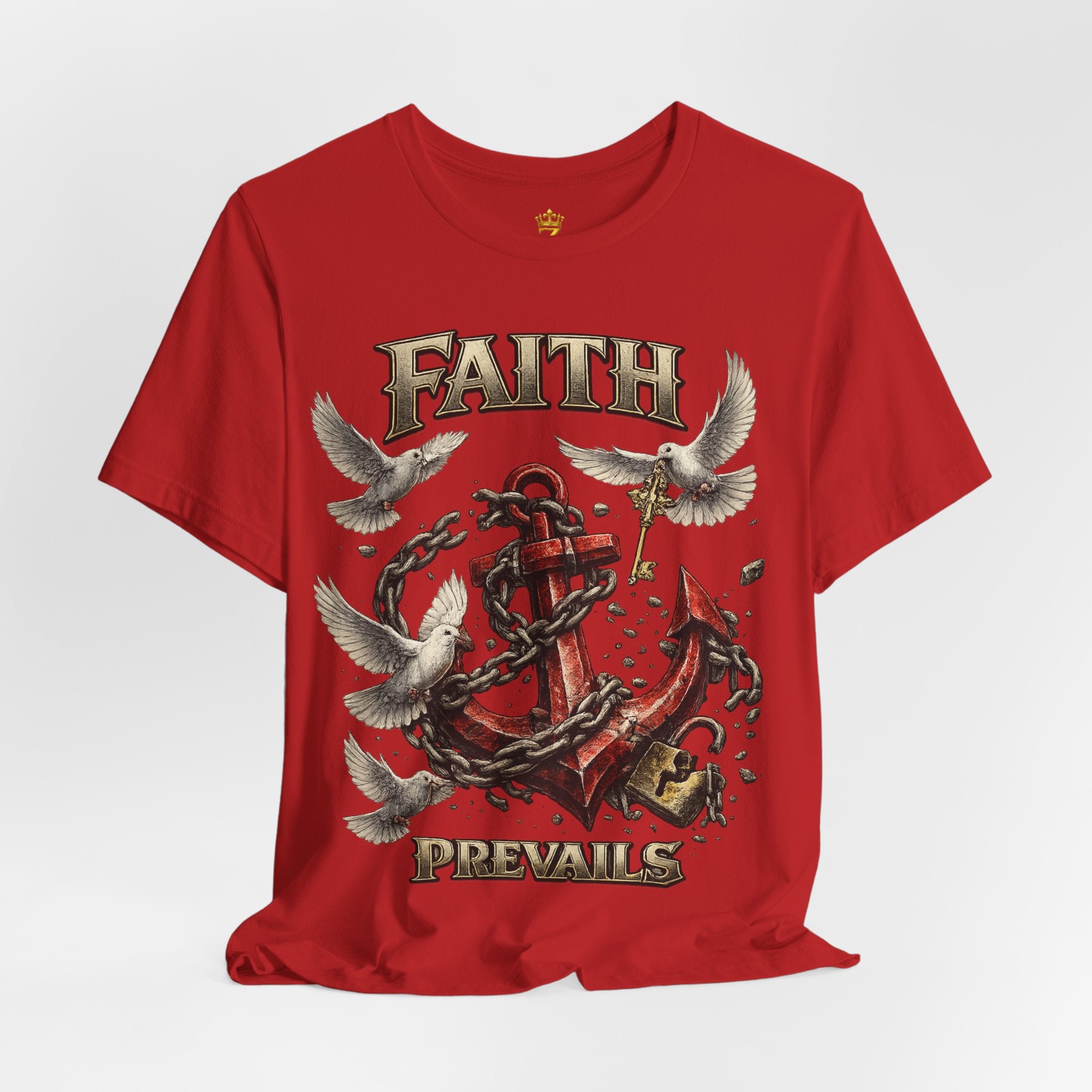Faith Prevails T‑Shirt (Red Anchor) Printify