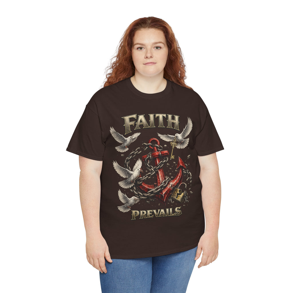 Adult Faith Prevails T‑Shirt (Red Anchor) Printify