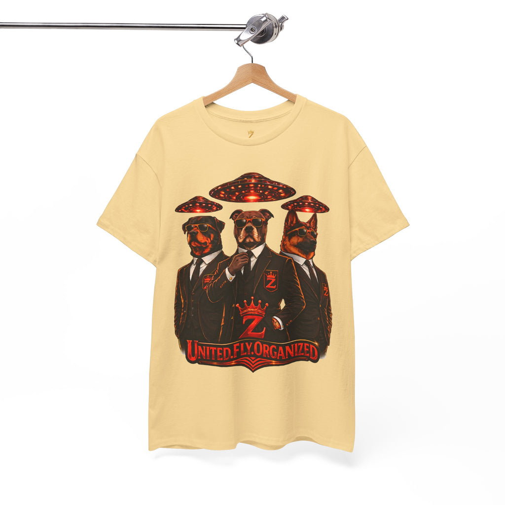 Adult "United. Fly. Organized." Graphic Tee (Red) Printify