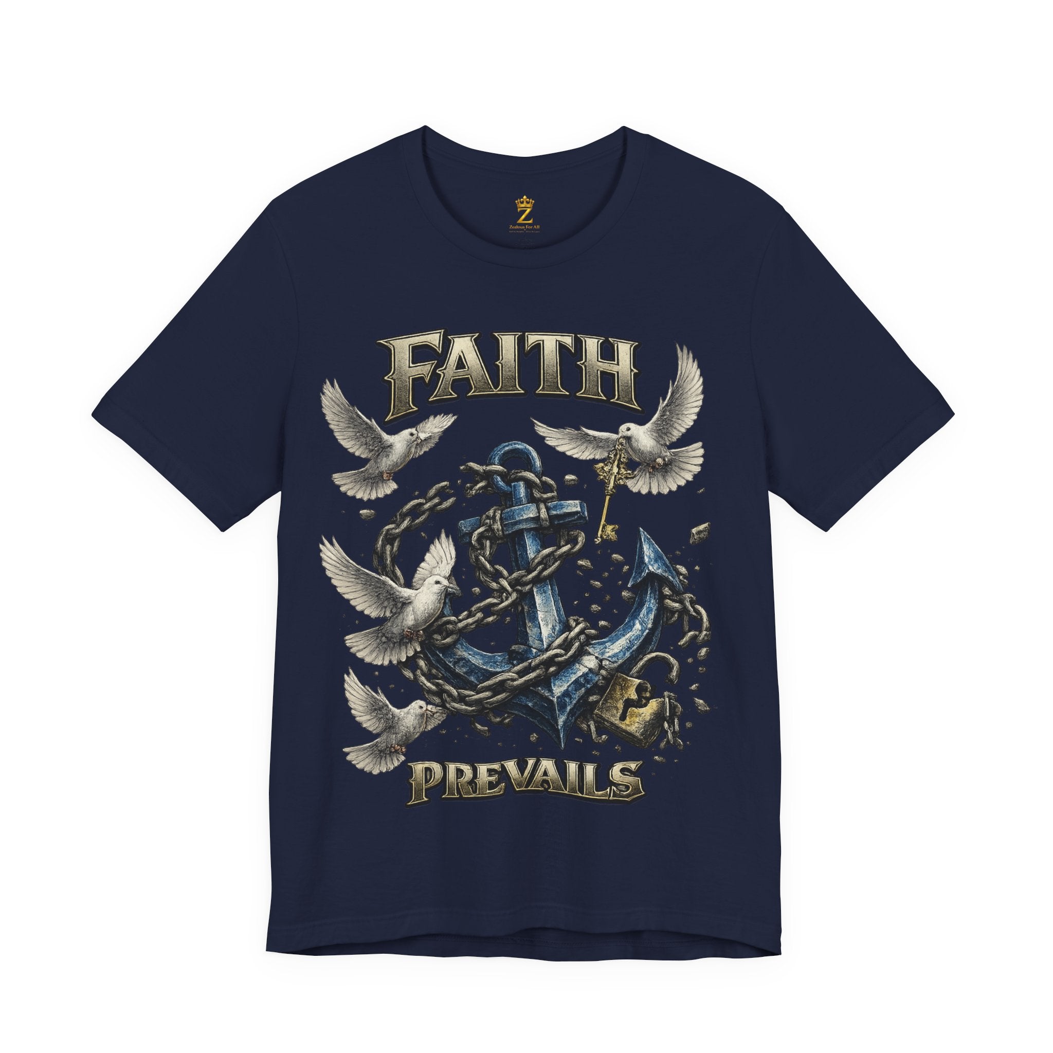 Faith Prevails T‑Shirt (Blue Anchor) Printify
