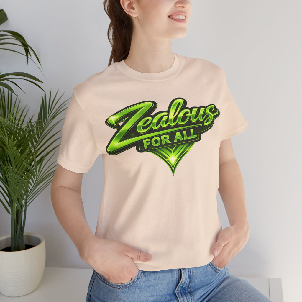 Zealous For All Graphic T-Shirt (Lime Green Logo) Printify