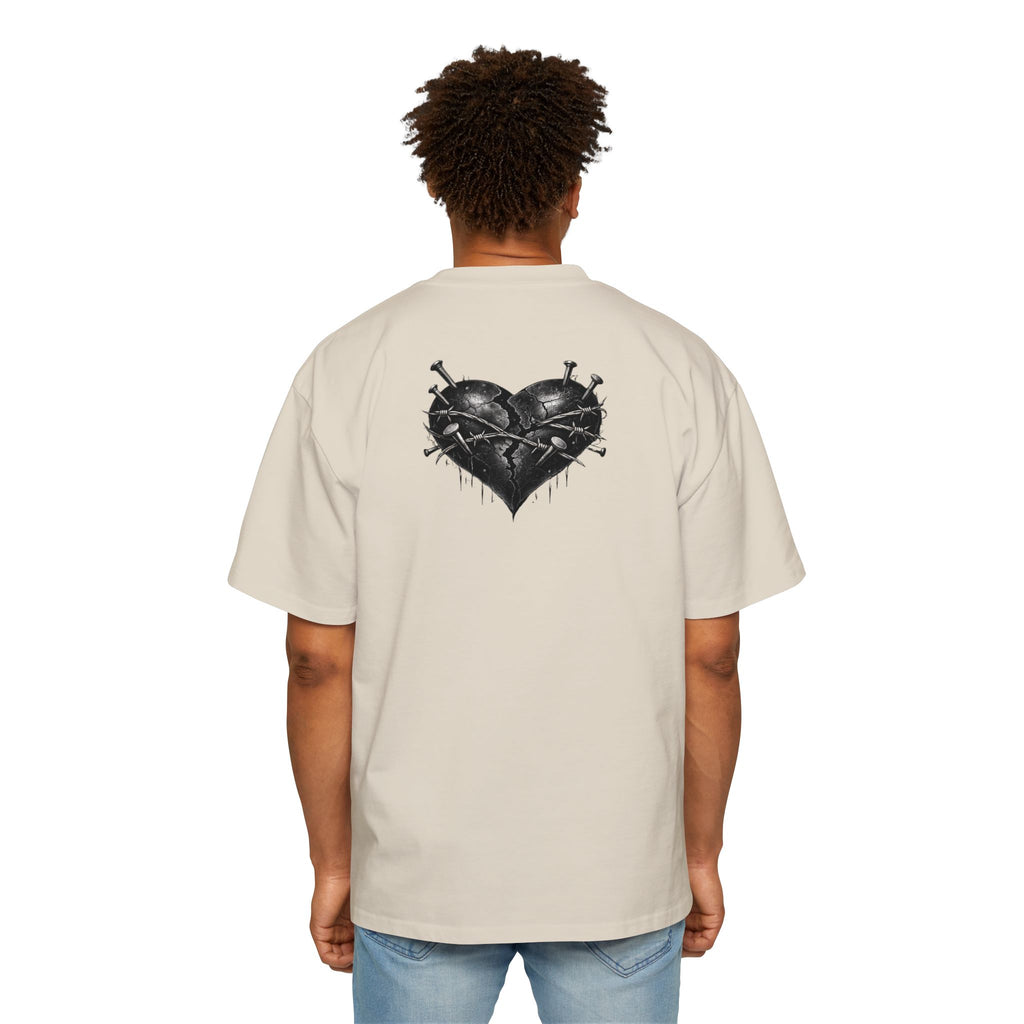 Oversized Discipline Over Emotions Graphic Tee (Black Heart) Printify