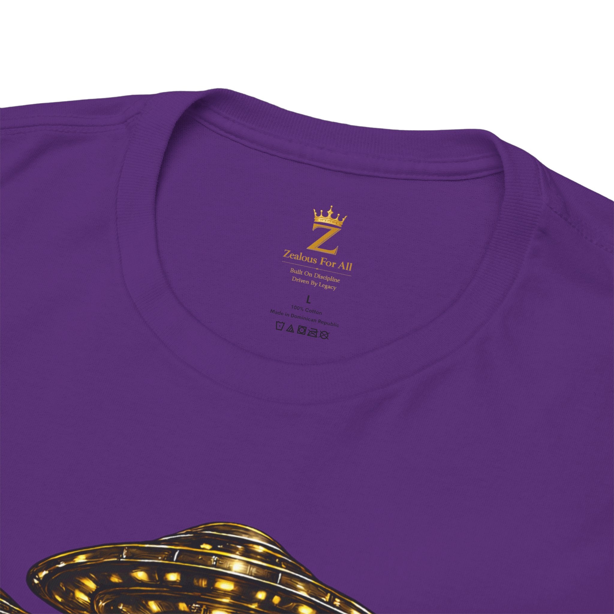 Adult "United. Fly. Organized." Graphic Tee (Gold) Printify