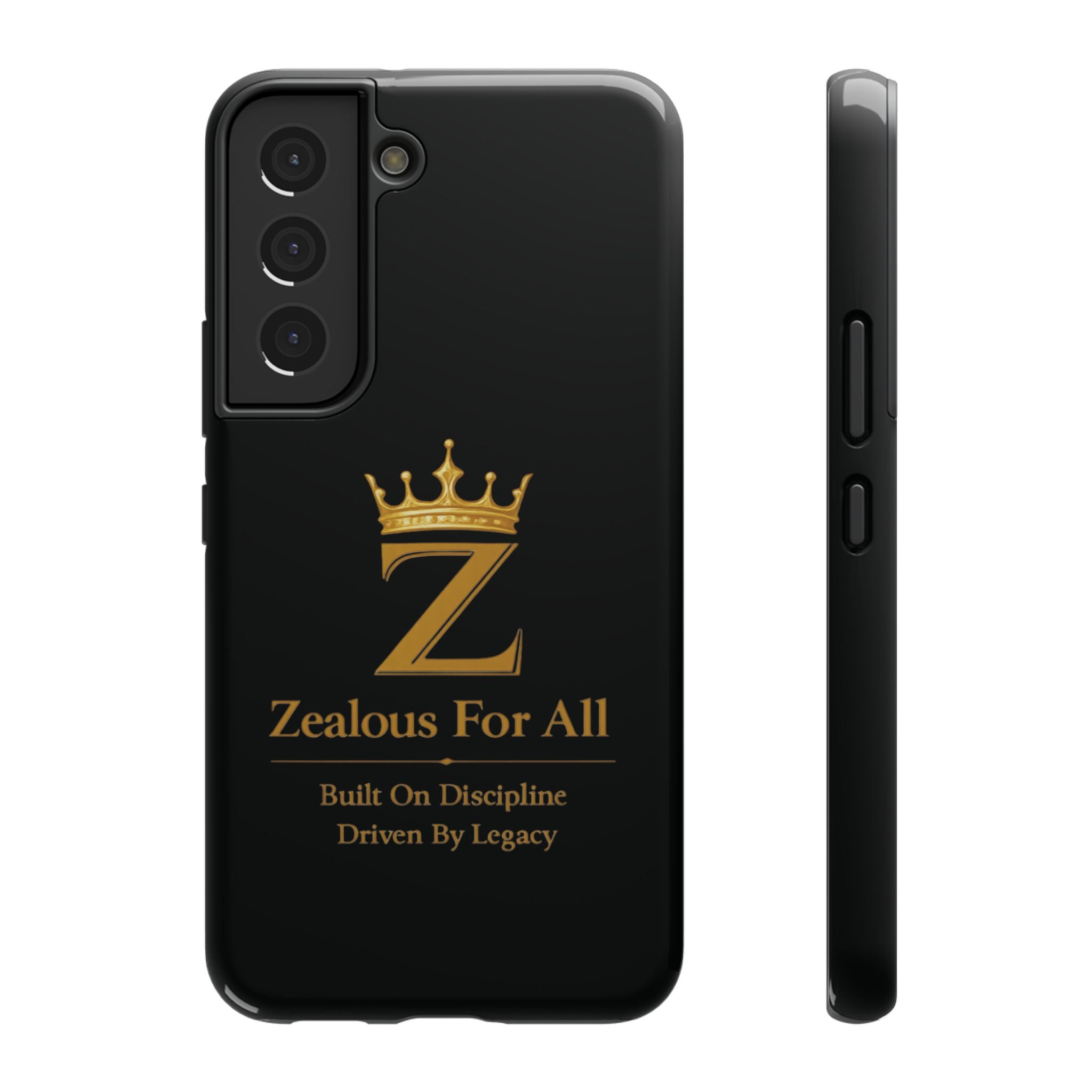 Phone Case — "Zealous For All" Gold Crown Impact-Resistant Case Printify