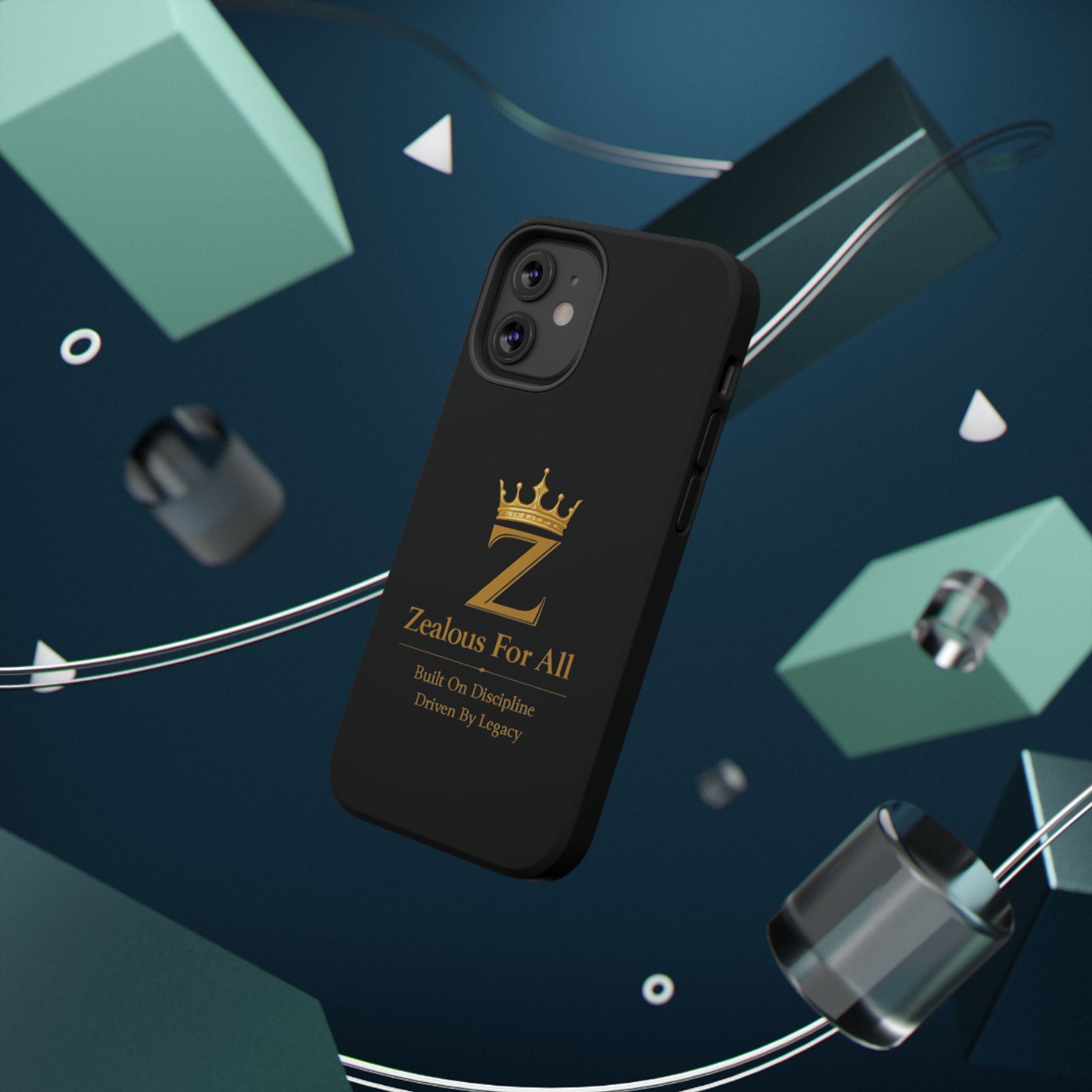 Phone Case — "Zealous For All" Gold Crown Impact-Resistant Case Printify