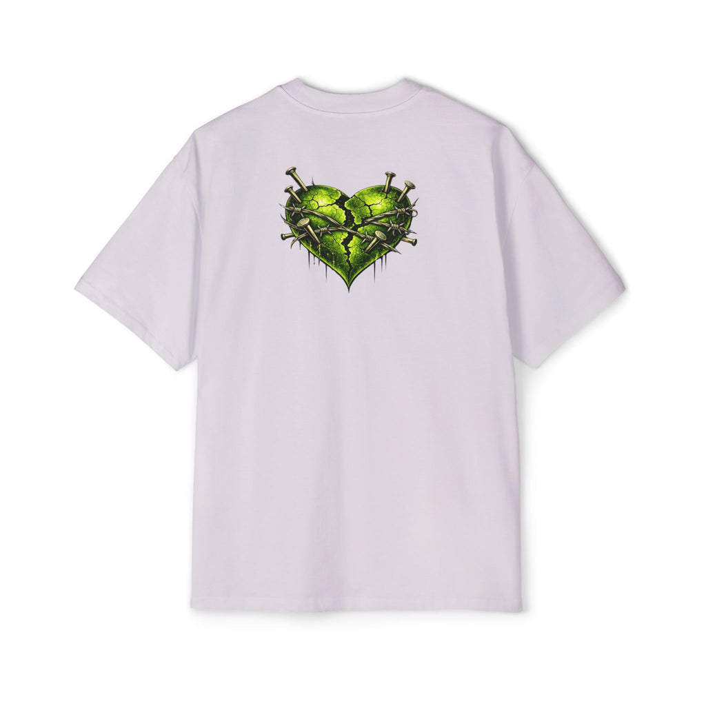 Oversized Discipline Over Emotions Graphic Tee (Green Heart) Printify