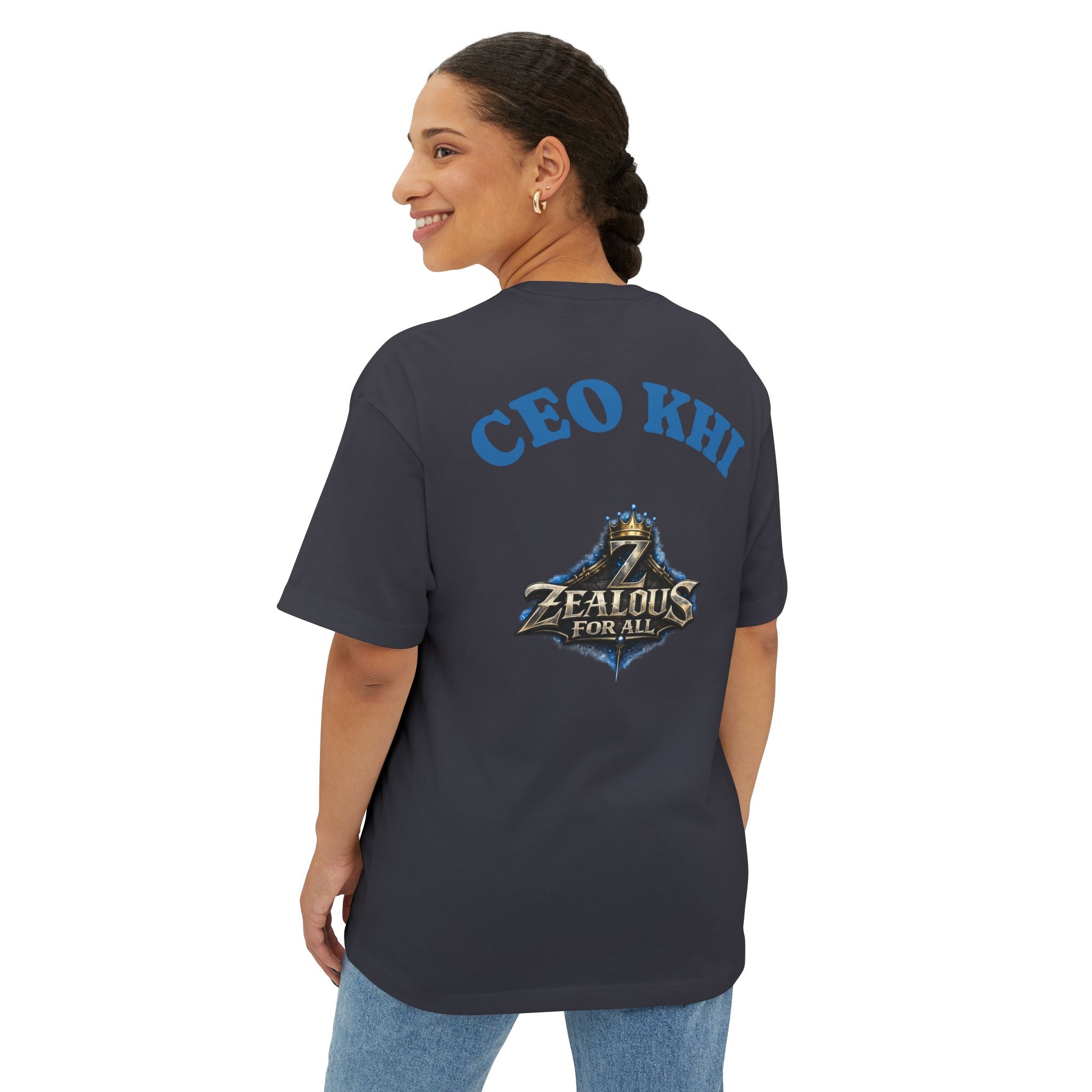 CEO KHI EDITION *Oversized* Discipline Over Emotions Graphic T-Shirt (Blue Heart) Printify