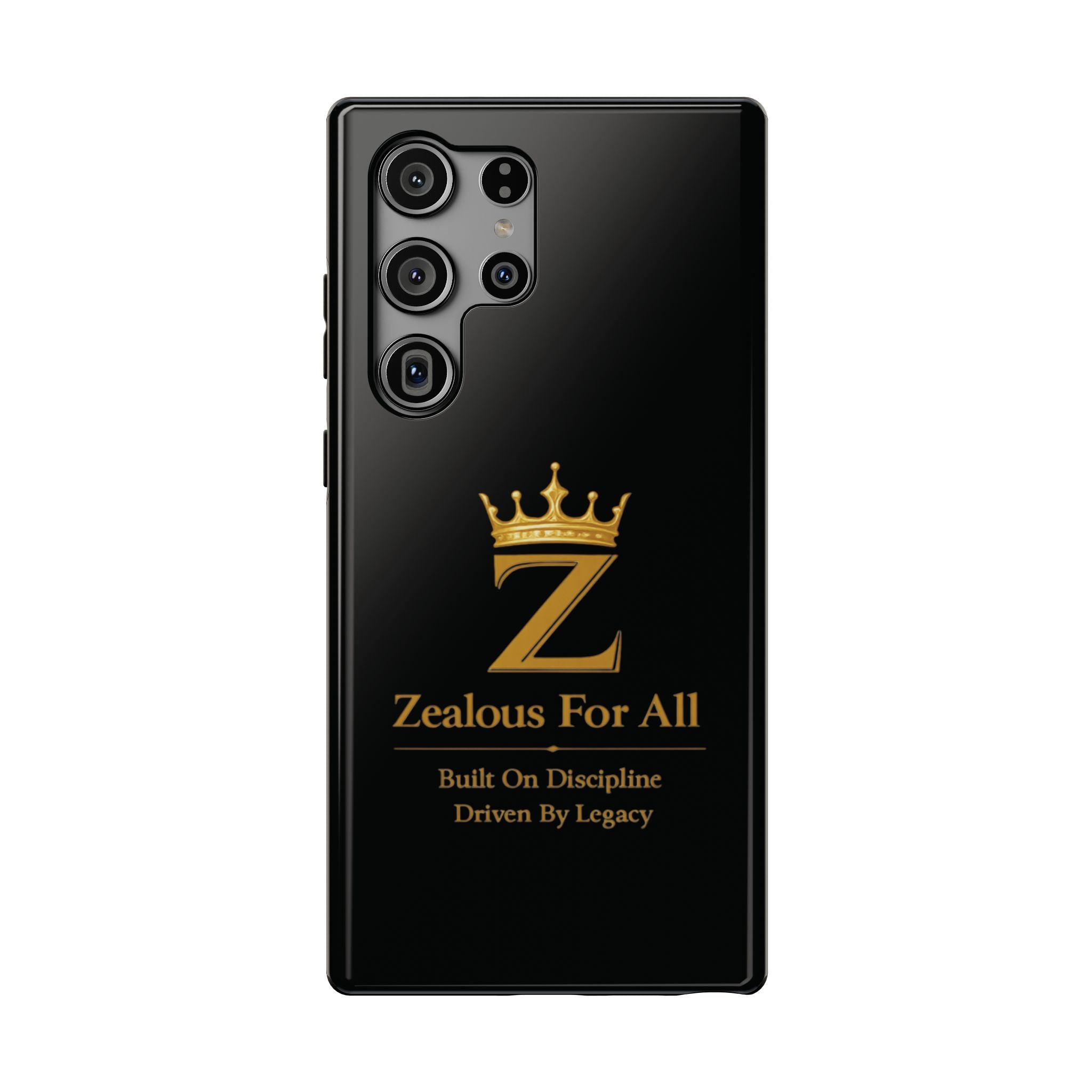 Phone Case — "Zealous For All" Gold Crown Impact-Resistant Case Printify
