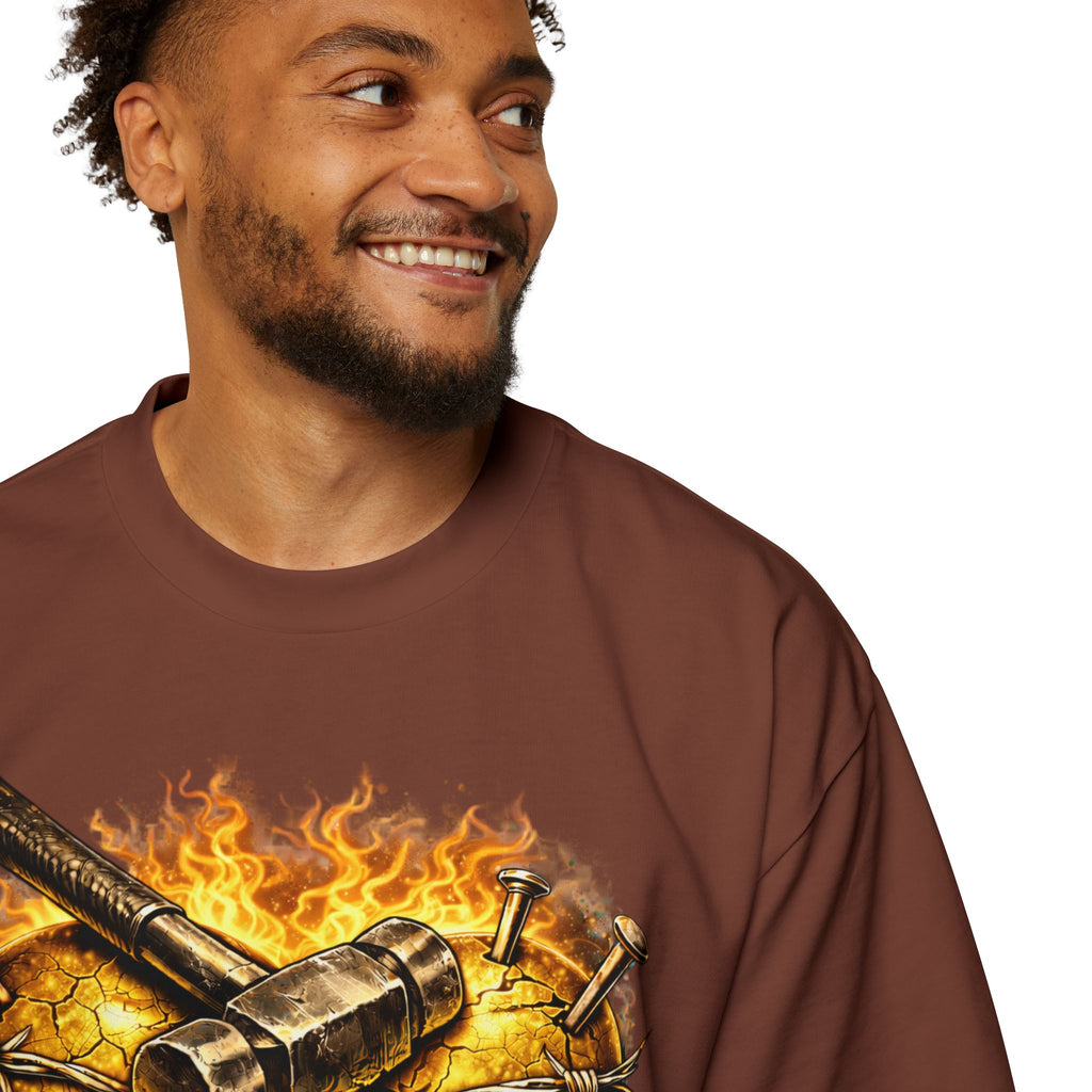 Oversized Discipline Over Emotions Graphic Tee (Gold Heart) Printify