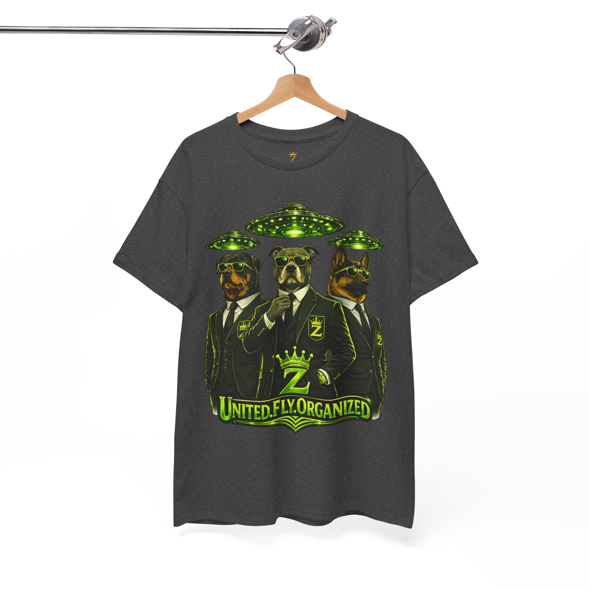 Adult "United. Fly. Organized." Graphic Tee (Lime Green) Printify