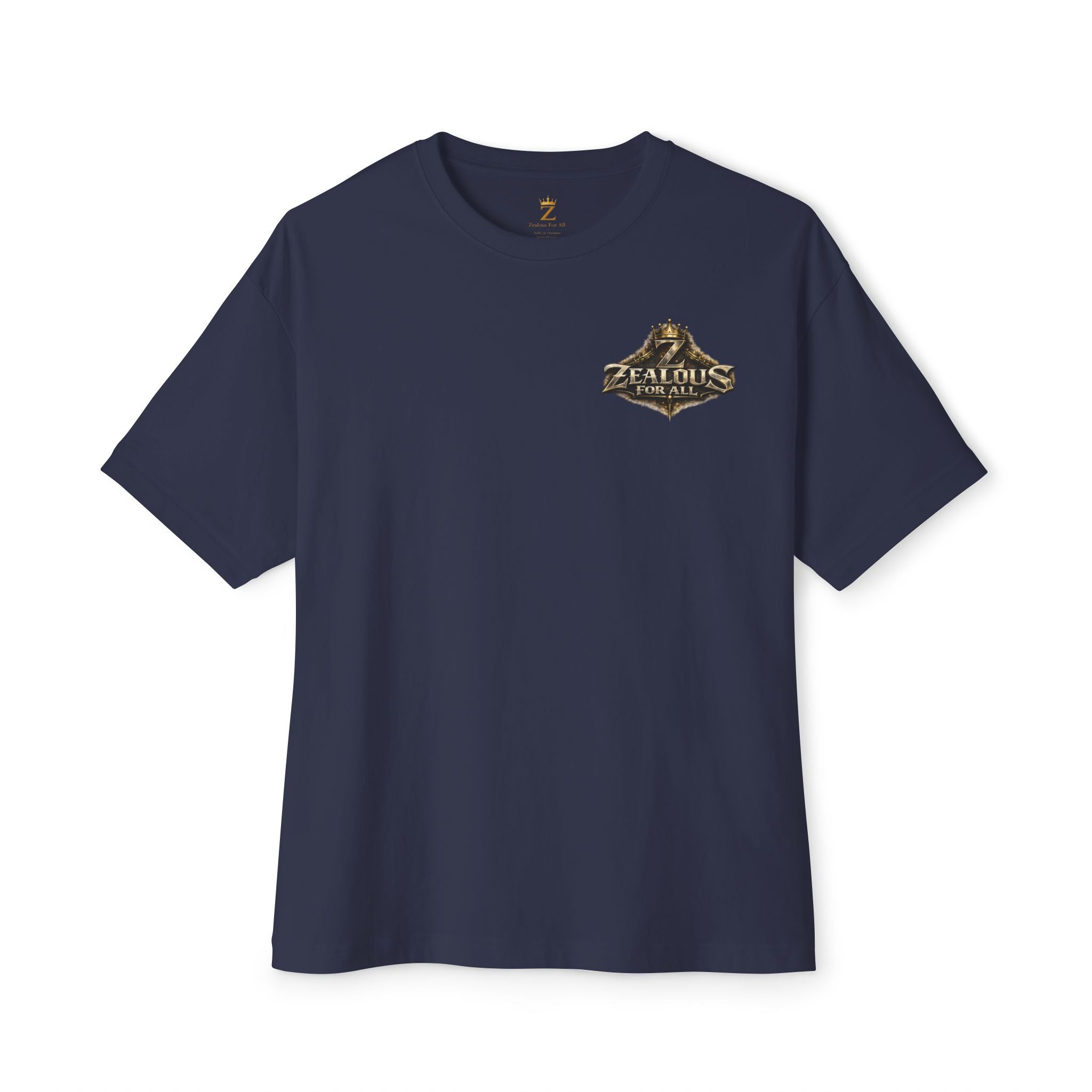 Adult *Oversized* Discipline Over Emotions (Back) Graphic Tee (Gold Heart) Printify
