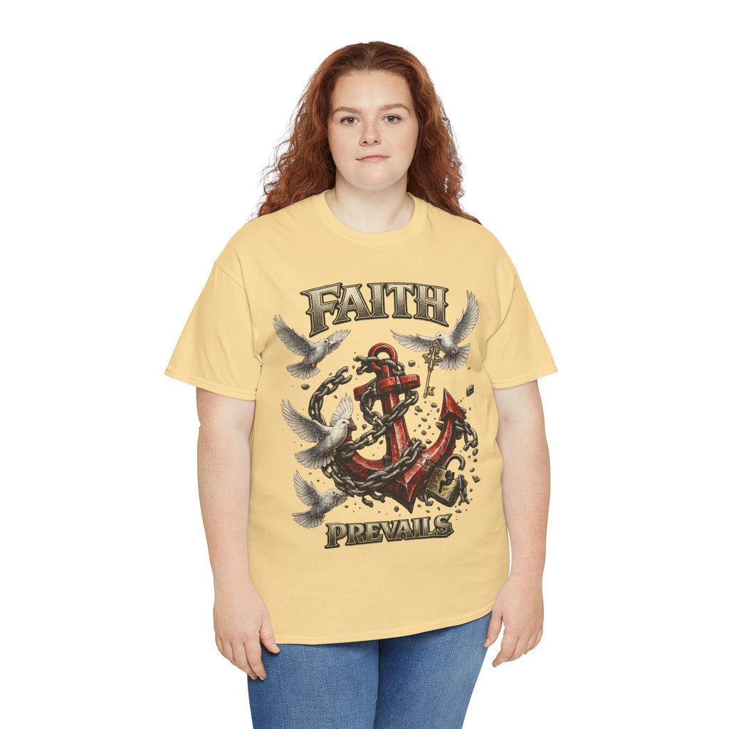 Adult Faith Prevails T‑Shirt (Red Anchor) Printify