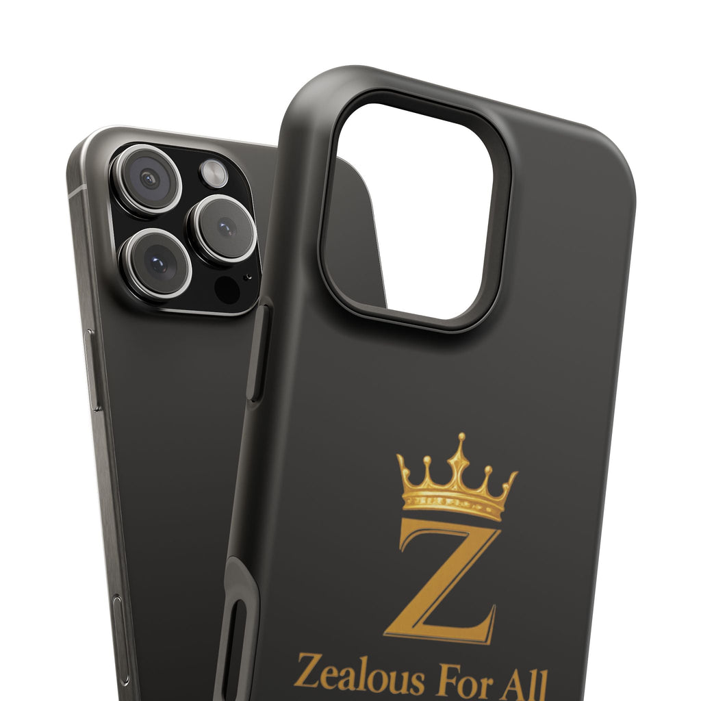 Phone Case — "Zealous For All" Gold Crown Impact-Resistant Case Printify
