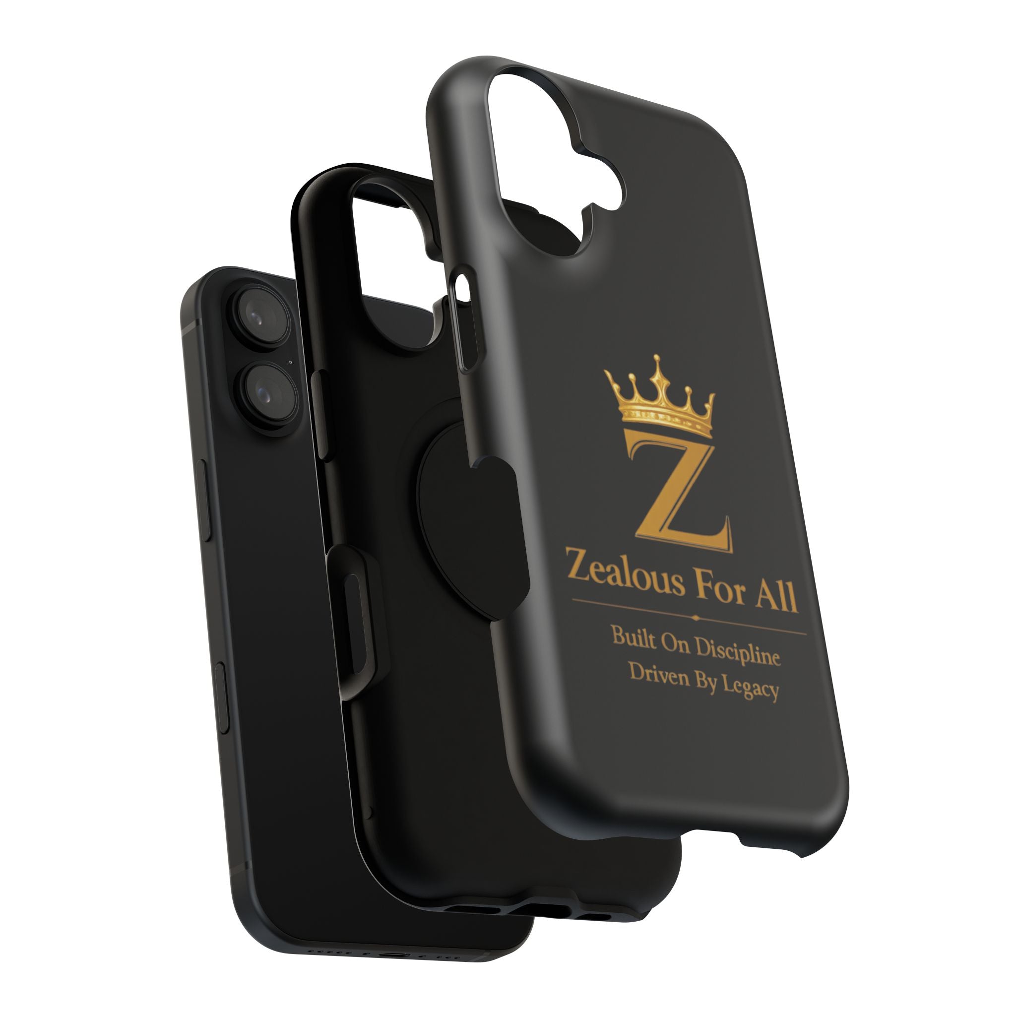 Phone Case — "Zealous For All" Gold Crown Impact-Resistant Case Printify