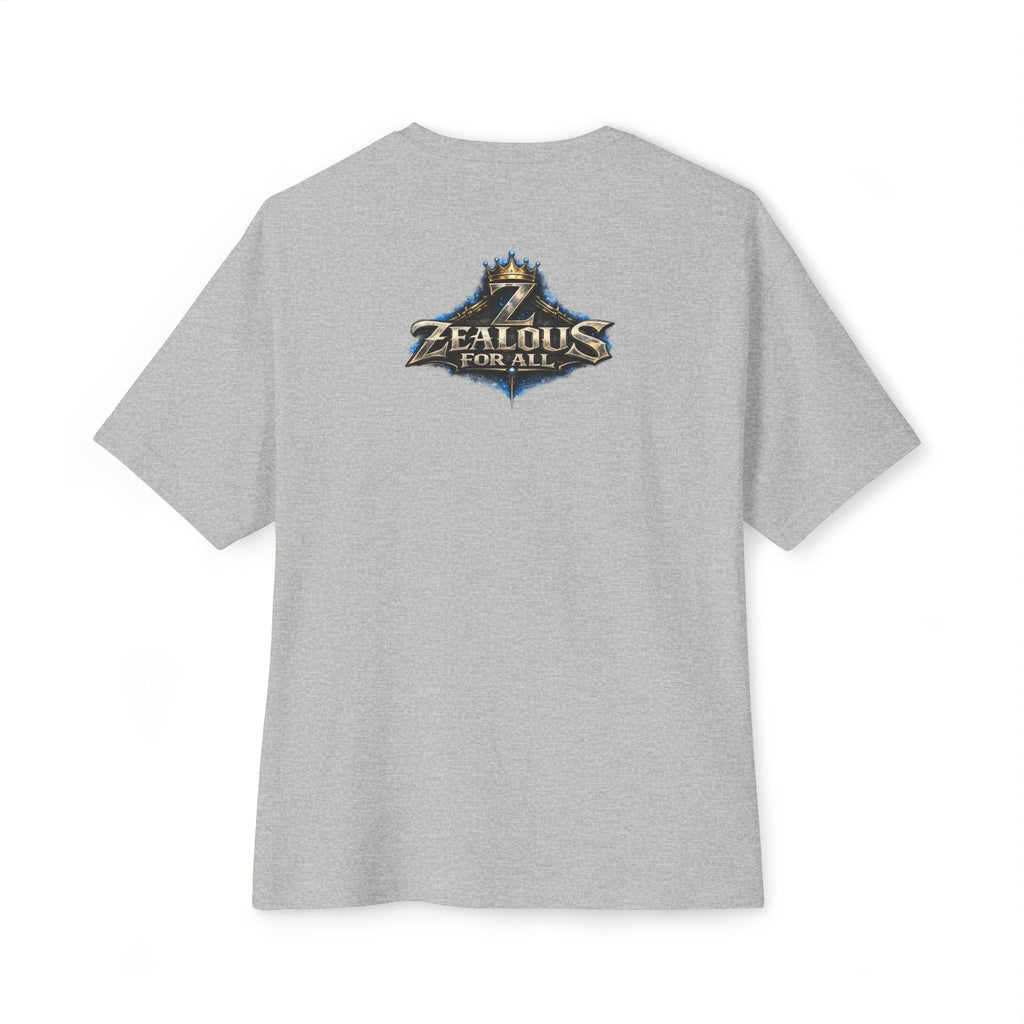 Adult *Oversized* Discipline Over Emotions Graphic T-Shirt (Blue Heart) - Zealous For All