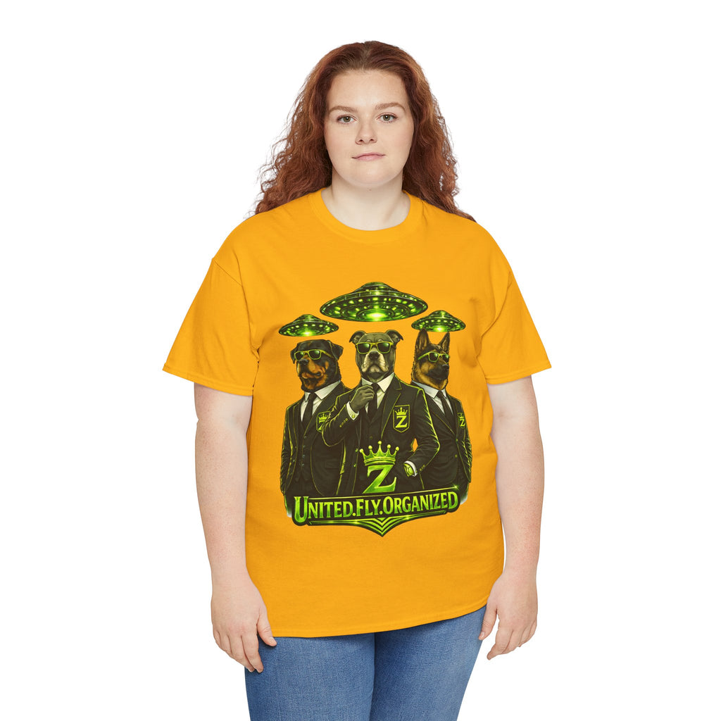 Adult "United. Fly. Organized." Graphic Tee (Lime Green) Printify