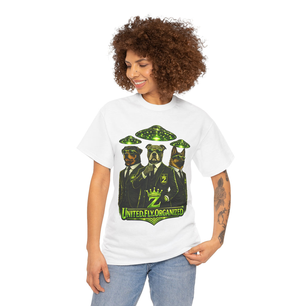 Adult "United. Fly. Organized." Graphic Tee (Lime Green) Printify