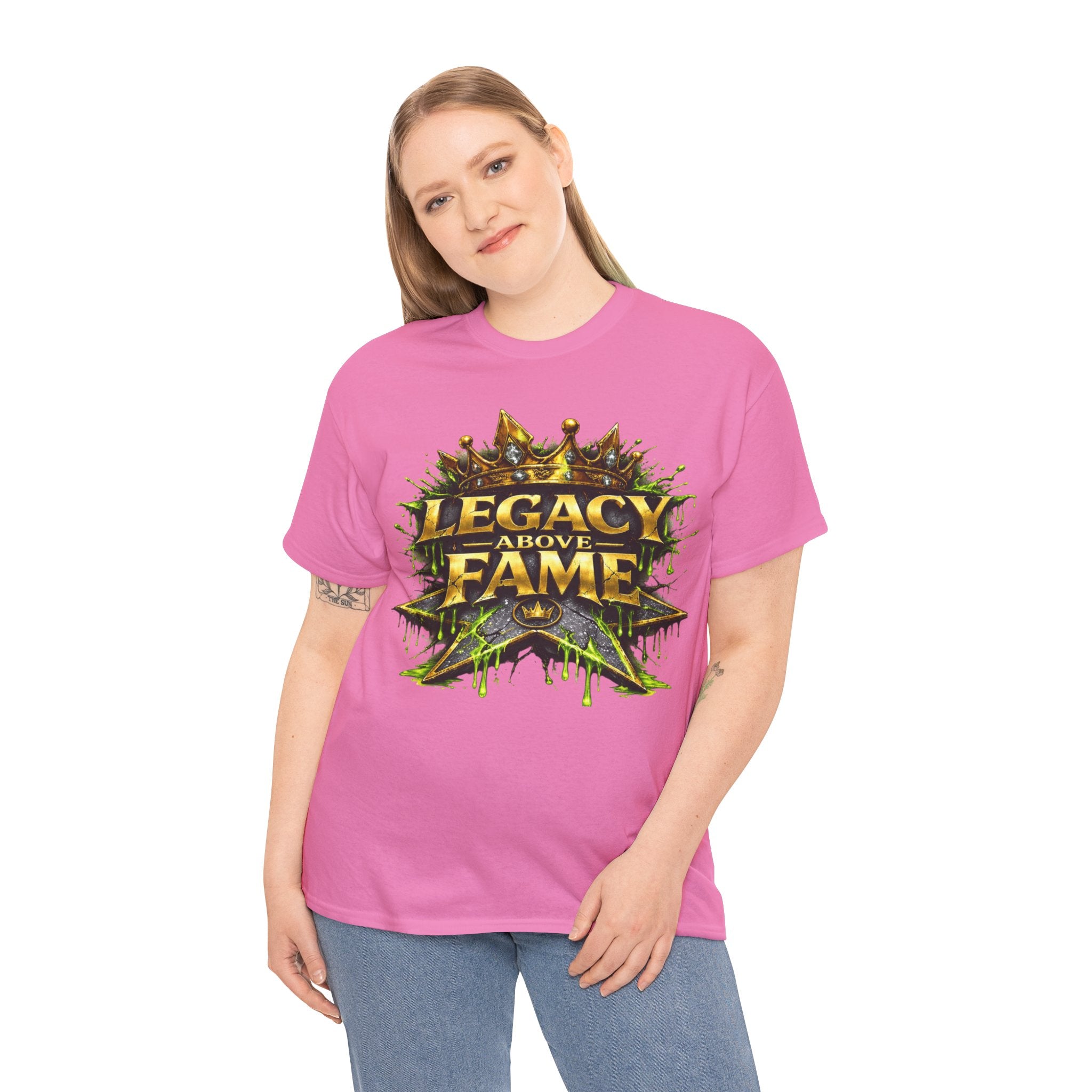 Adult Legacy Above Fame Graphic T-Shirt (Lime Green Drip) - Zealous For All
