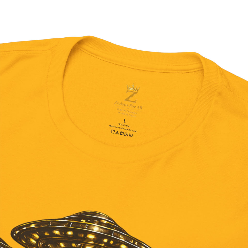 Adult "United. Fly. Organized." Graphic Tee (Gold) Printify