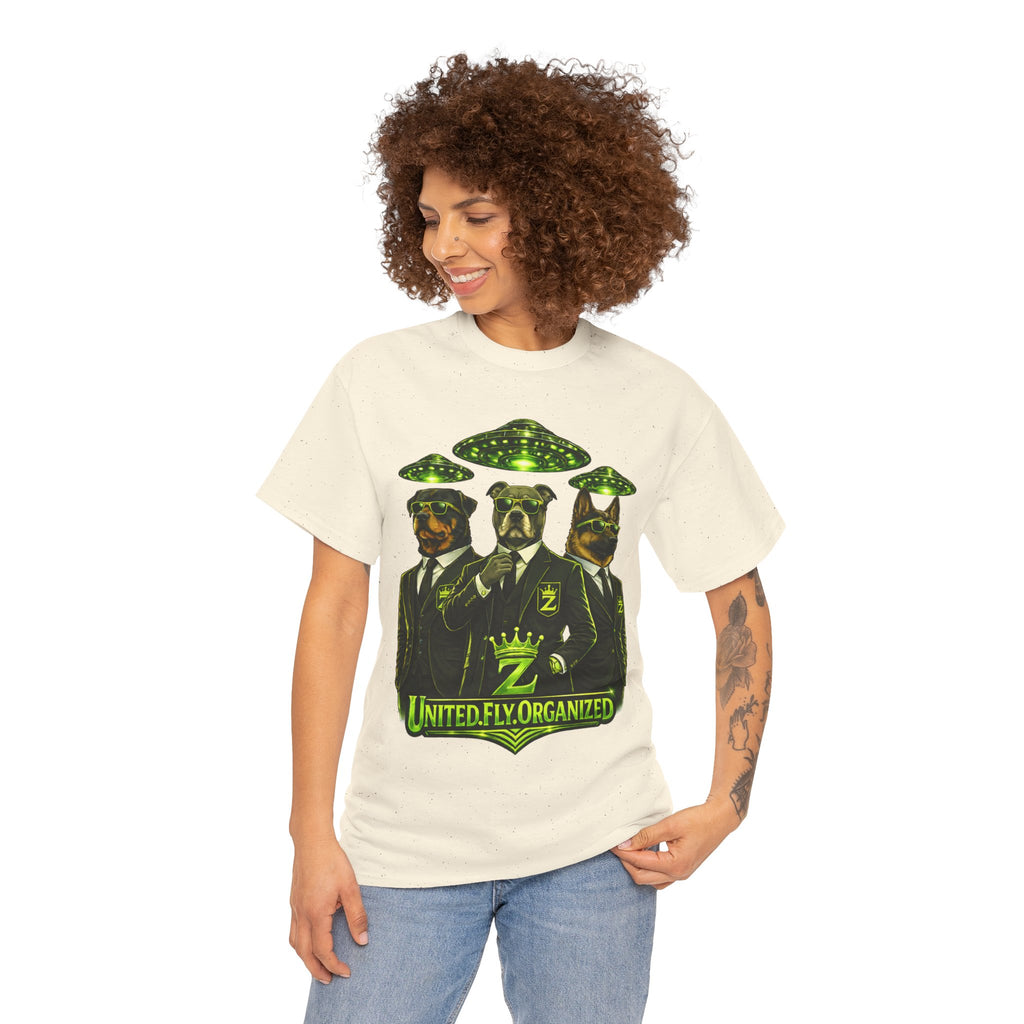 Adult "United. Fly. Organized." Graphic Tee (Lime Green) Printify