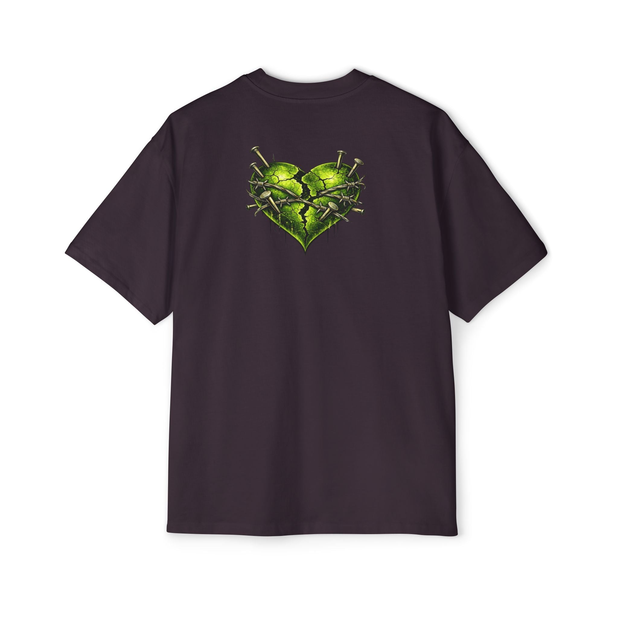 Oversized Discipline Over Emotions Graphic Tee (Green Heart) Printify