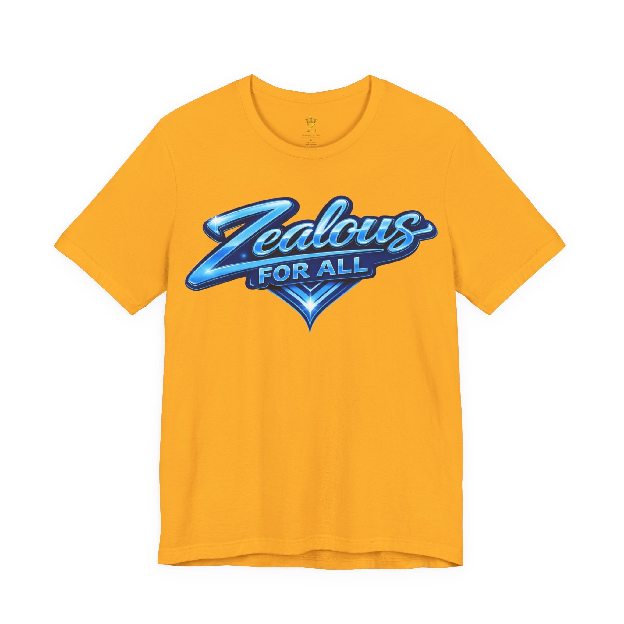 Zealous For All Graphic T-Shirt (Blue Logo) Printify