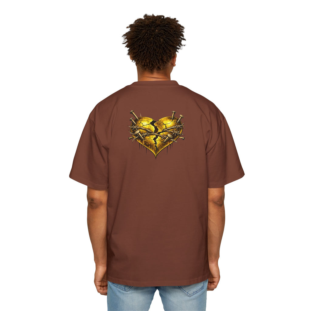 Oversized Discipline Over Emotions Graphic Tee (Gold Heart) Printify
