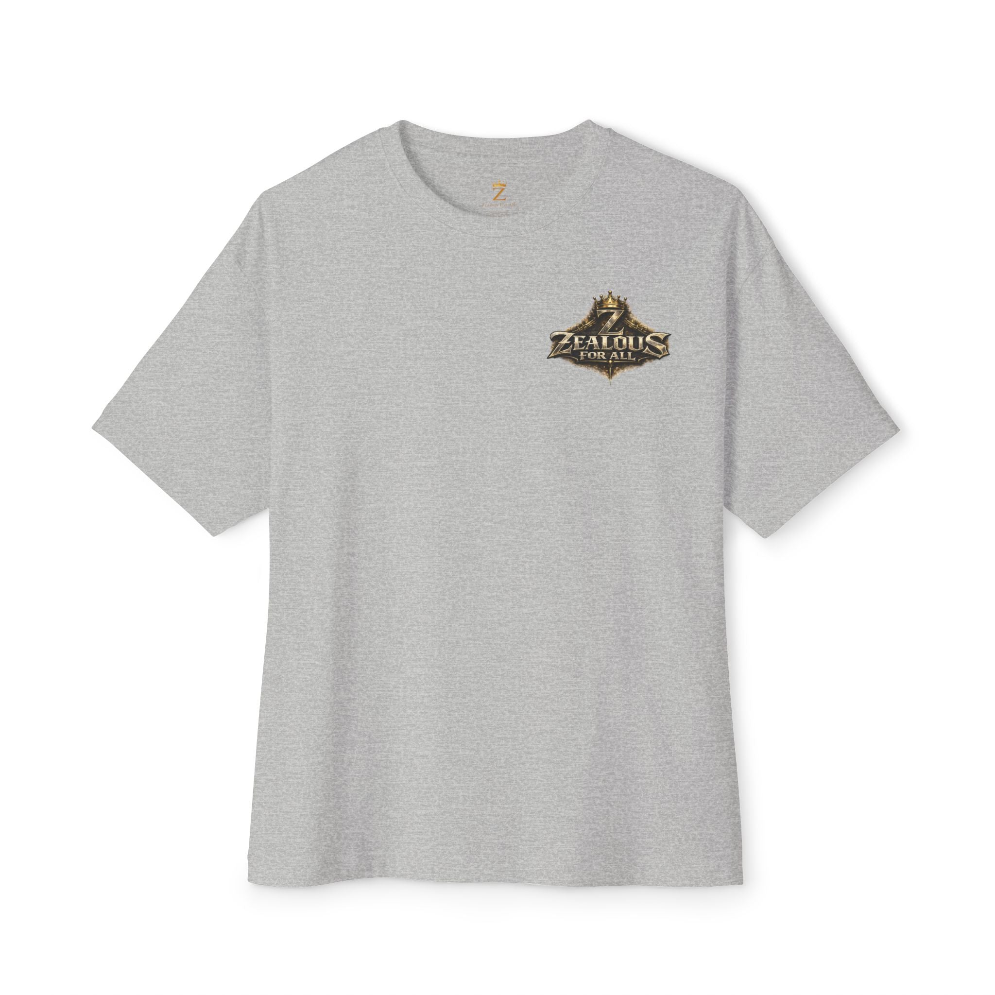 Adult *Oversized* Discipline Over Emotions (Back) Graphic Tee (Gold Heart) Printify