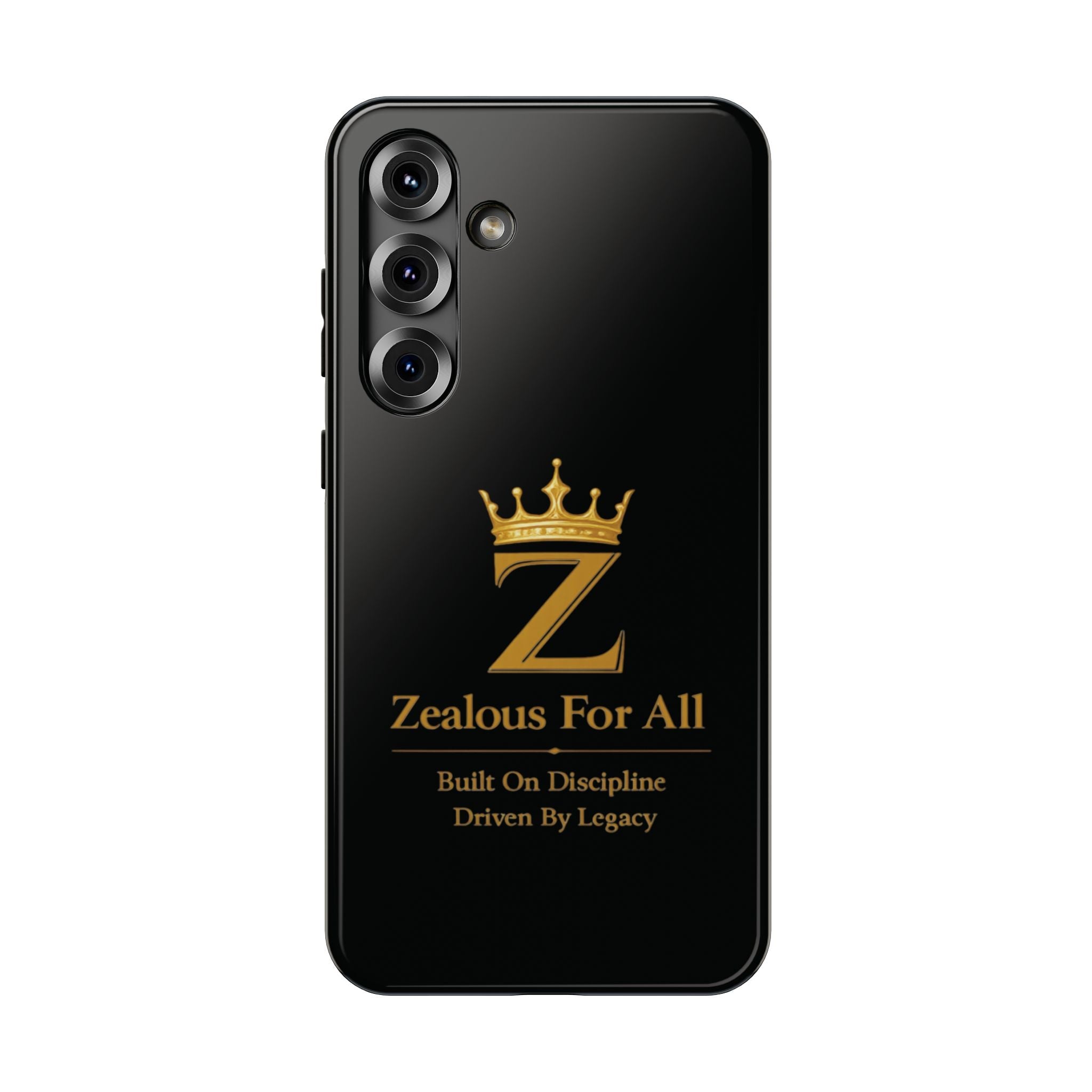 Phone Case — "Zealous For All" Gold Crown Impact-Resistant Case Printify