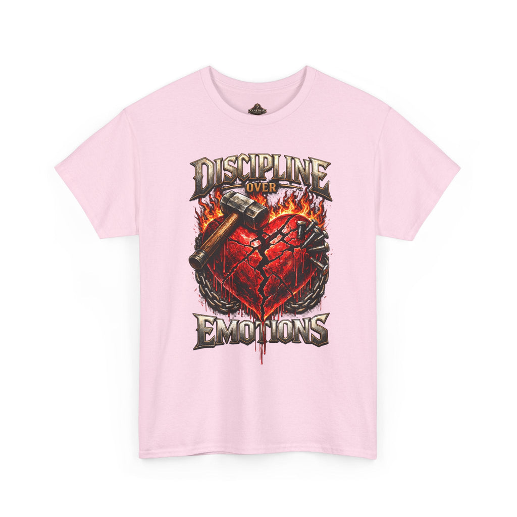Discipline Over Emotions Graphic T-Shirt (Red Heart) Printify