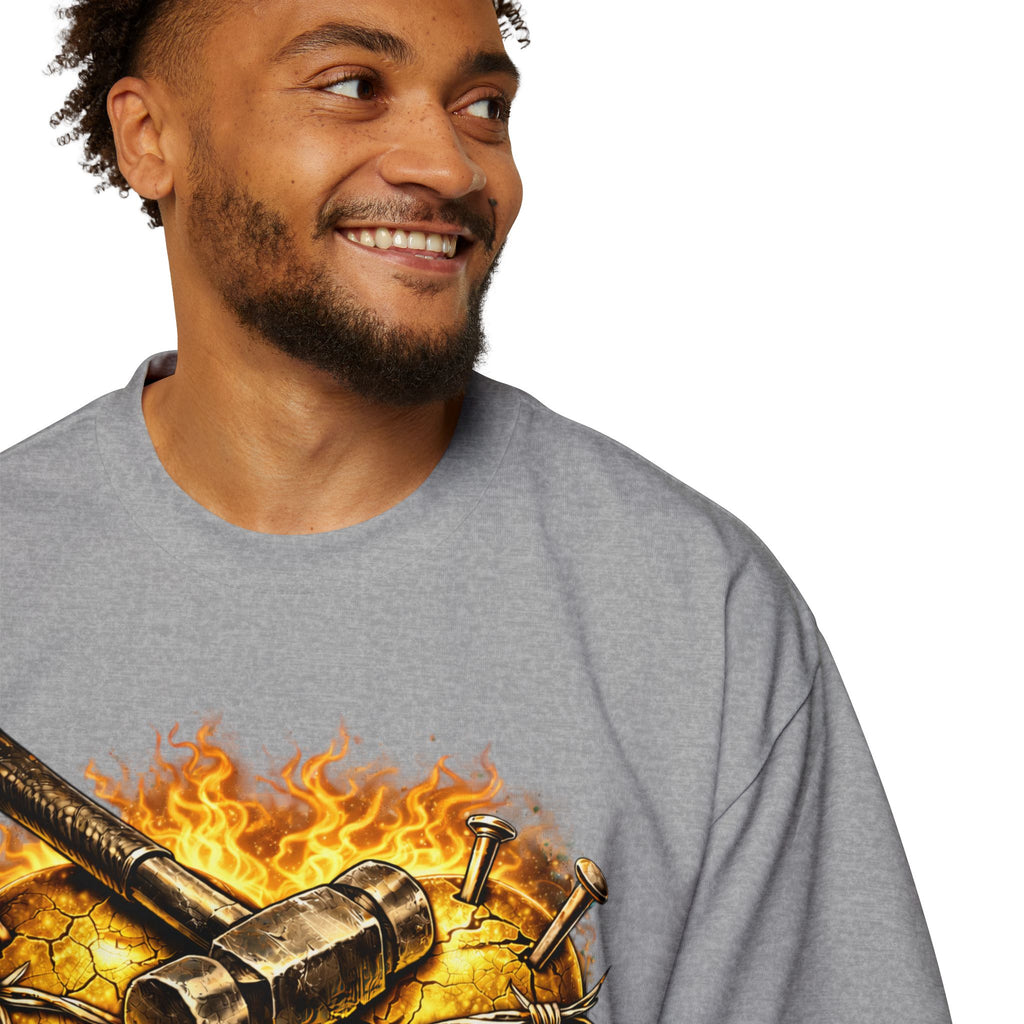 Oversized Discipline Over Emotions Graphic Tee (Gold Heart) Printify