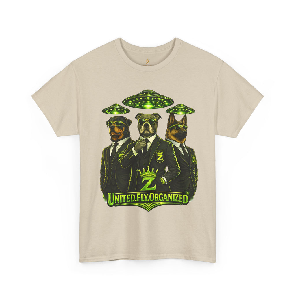 Adult "United. Fly. Organized." Graphic Tee (Lime Green) Printify